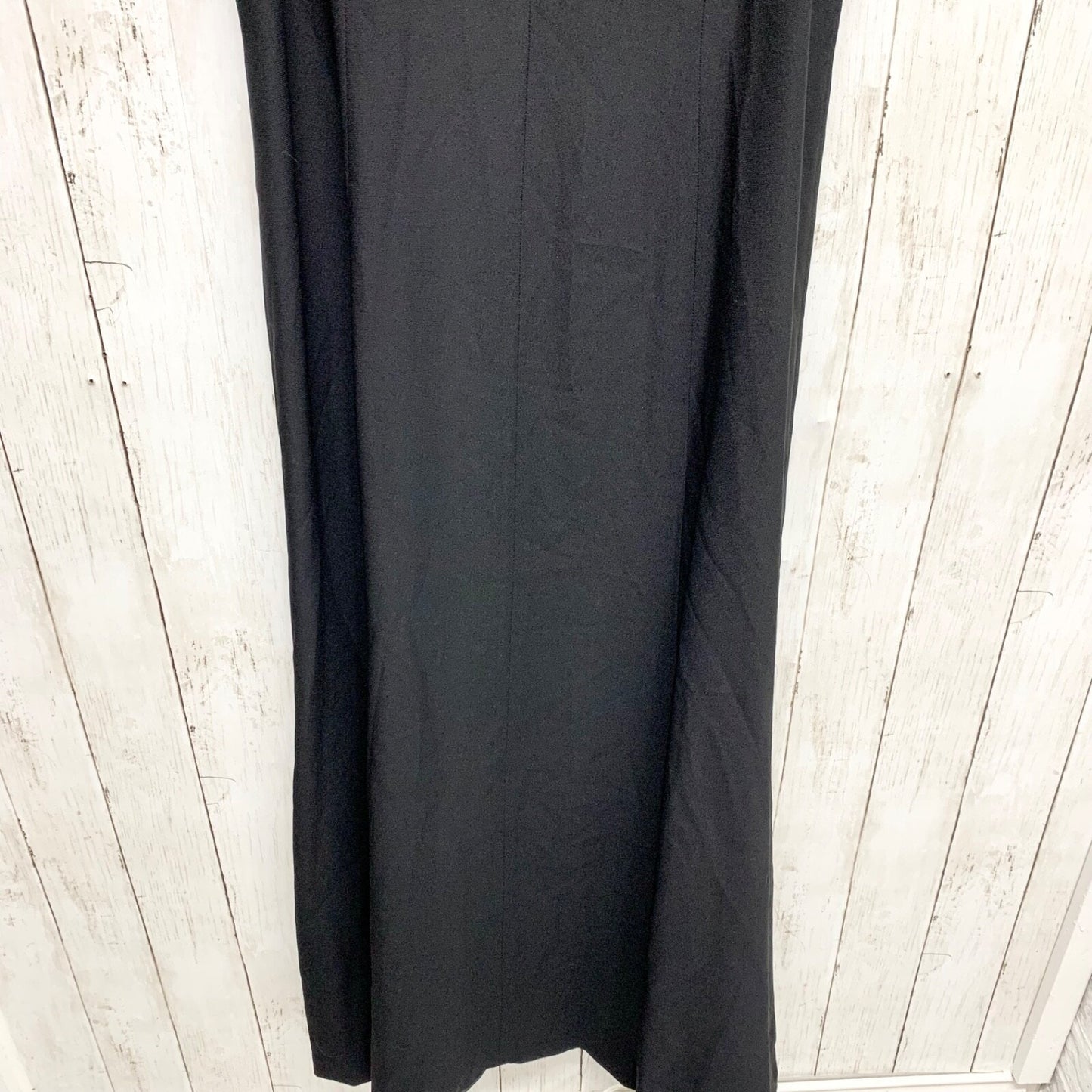Evan-Picone Dress Women Size 12 Sleeve Button Front Maxi Black Business Casual