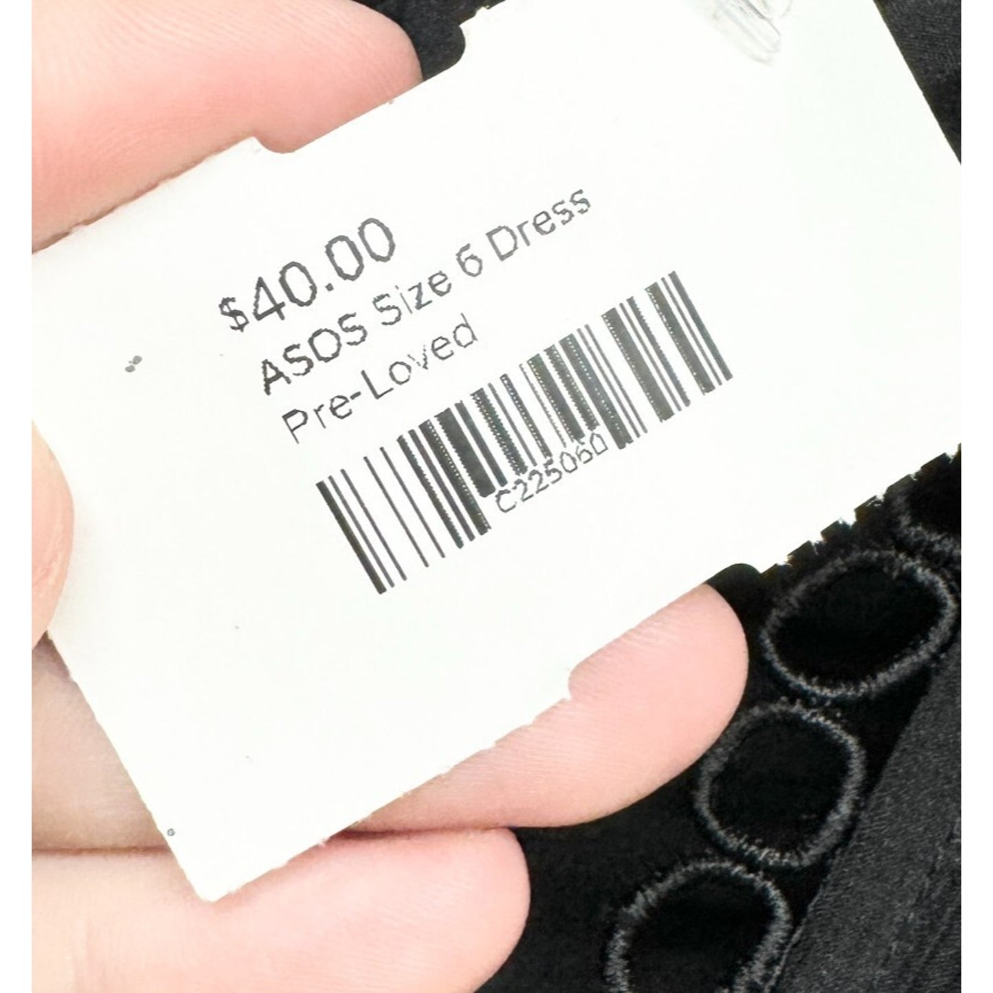ASOS Dress Women Size 6 Mini Laced Open Black Pleated Ruffled Black Summer