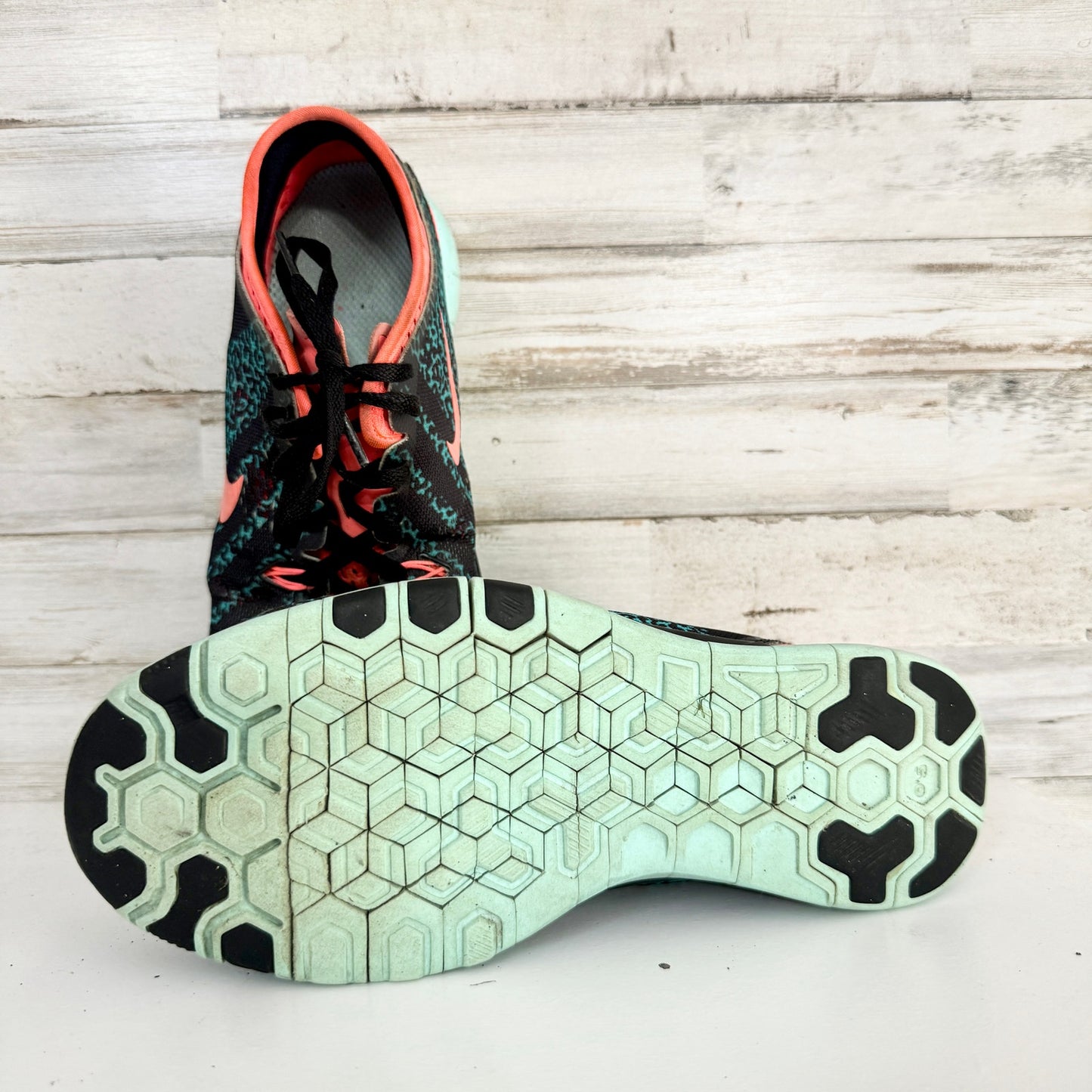 Nike Womens Free 5.0 TR Fir 5 Black/Orange/Teal Running Shoe Size 8.5