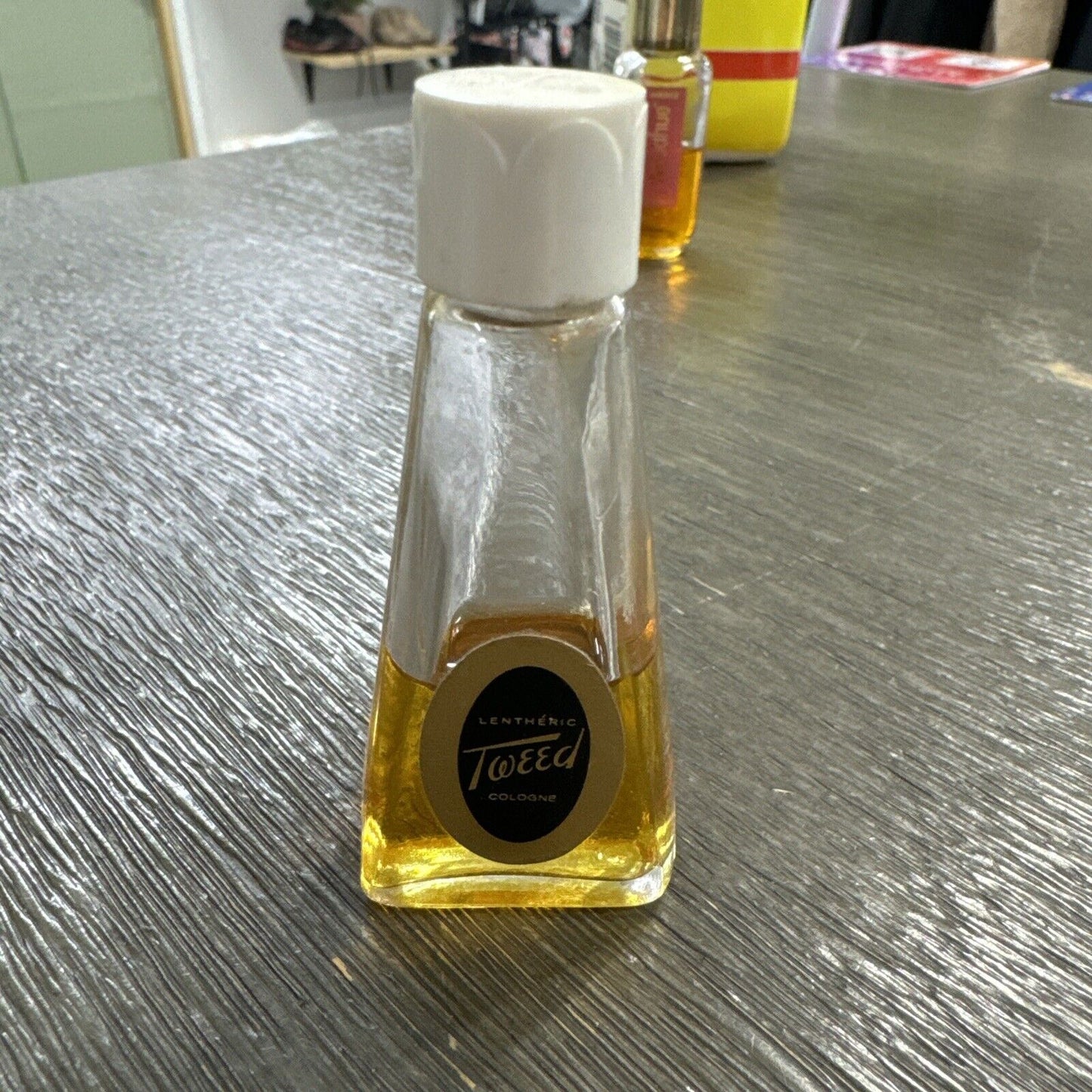 lentheric Tweed eau de cologne 1/2OZ Dab On ( splash ) Bottle 50 % full