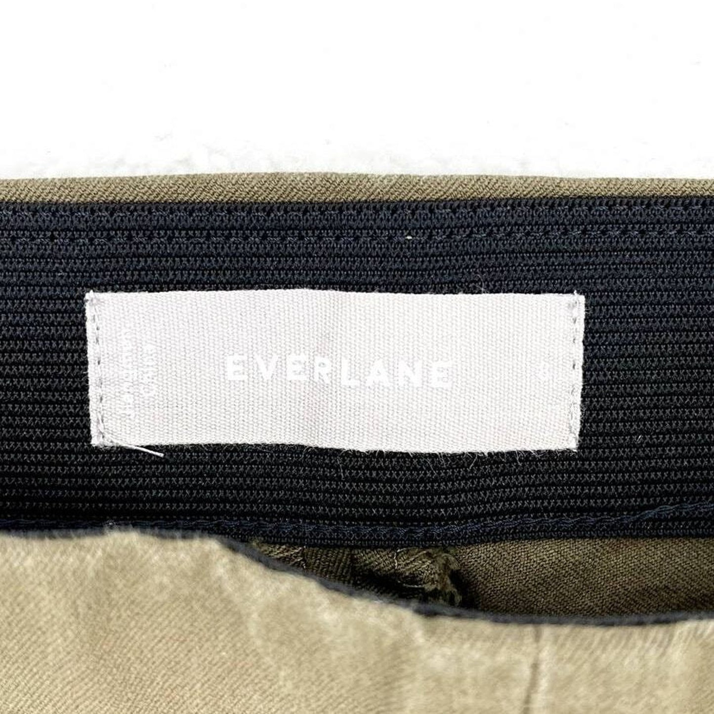 Everlane High Waisted Straight Leg Workwear Tan Elastic Waist Pants Size 8