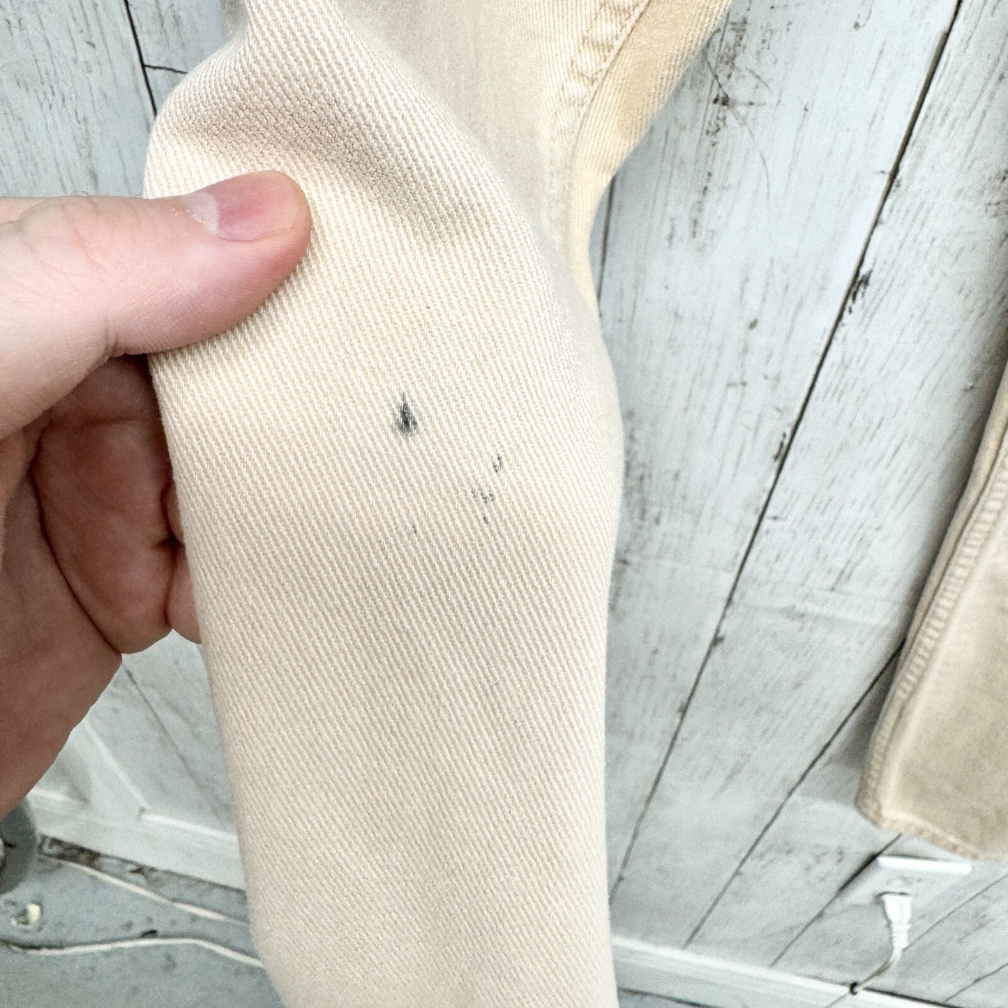 Eddie Bauer Jeans Women 6 Cream Relaxed Straight Cotton 5-Pocket Design Utility