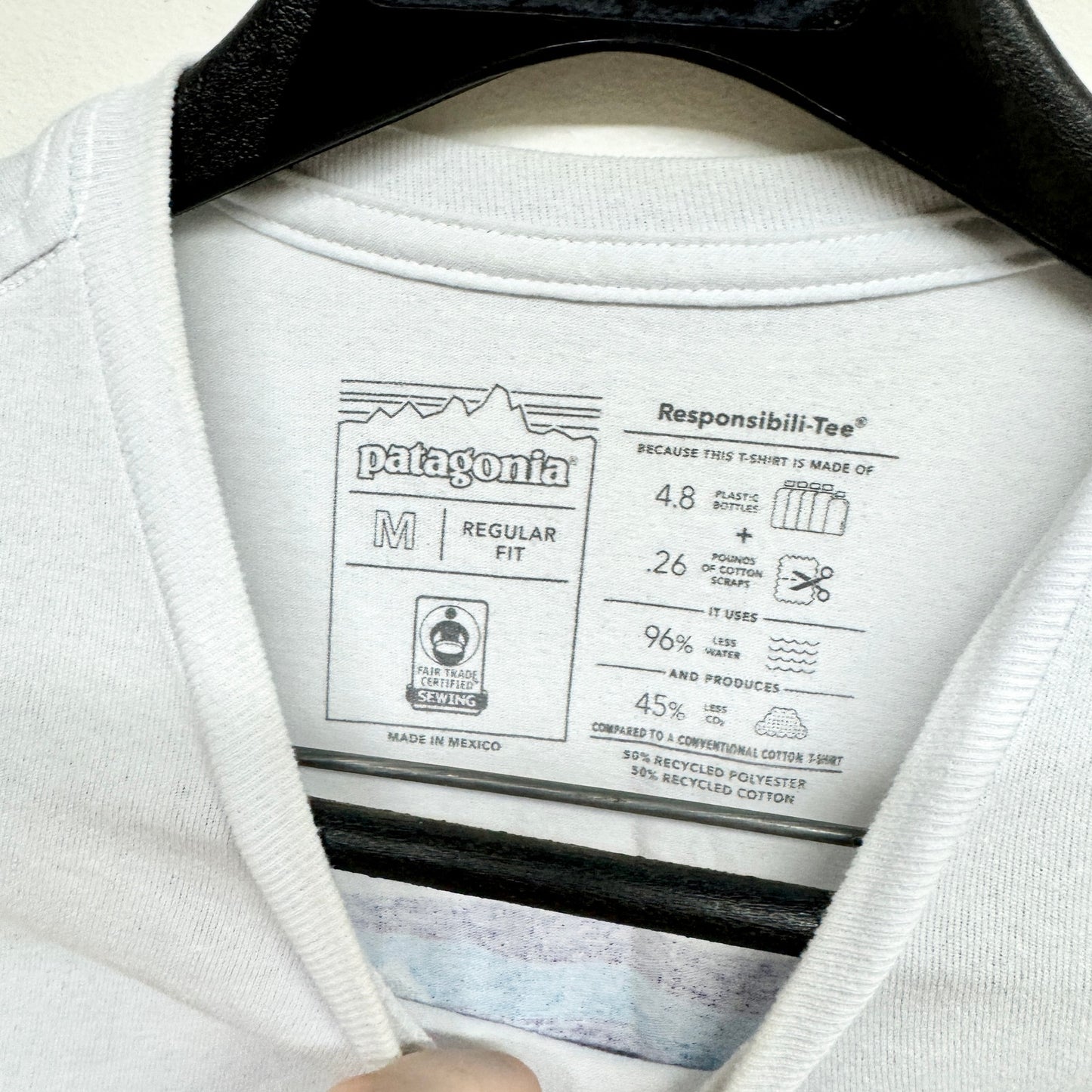 PATAGONIA Mens Responsibili-Tee White Regular Fit Pocket Tee Mens Size M