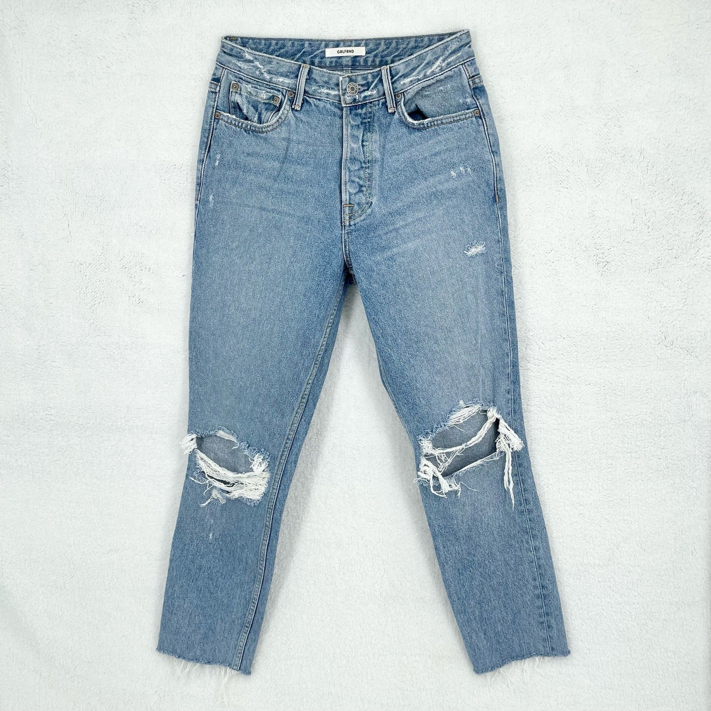 GRLFRND Denim Karolina Blue Dream High waisted Button Fly Jeans Size 26