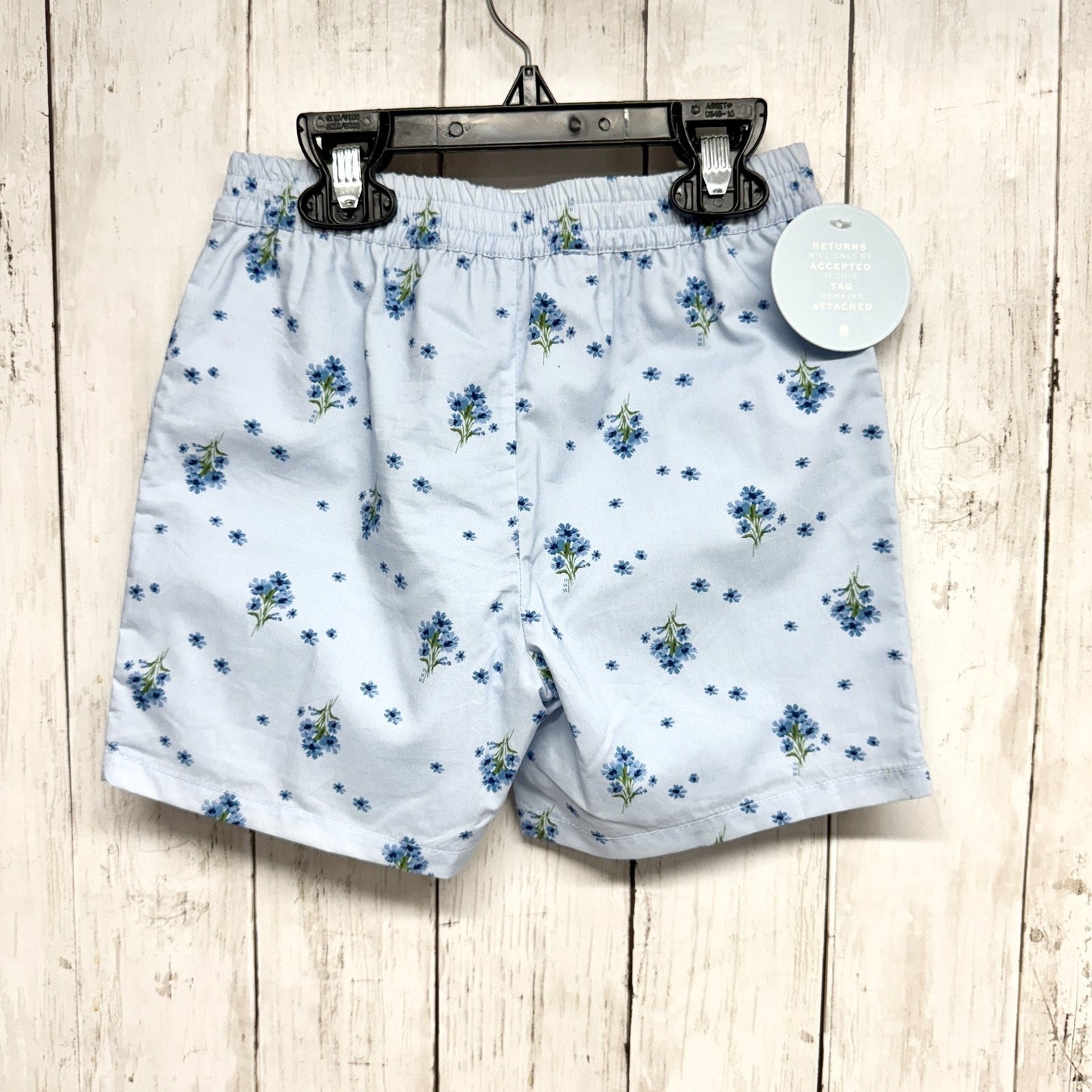 Hill House Shorts Kids Size 5/6Y Blue Ditsy Floral Pocket Elastic Waist NWT