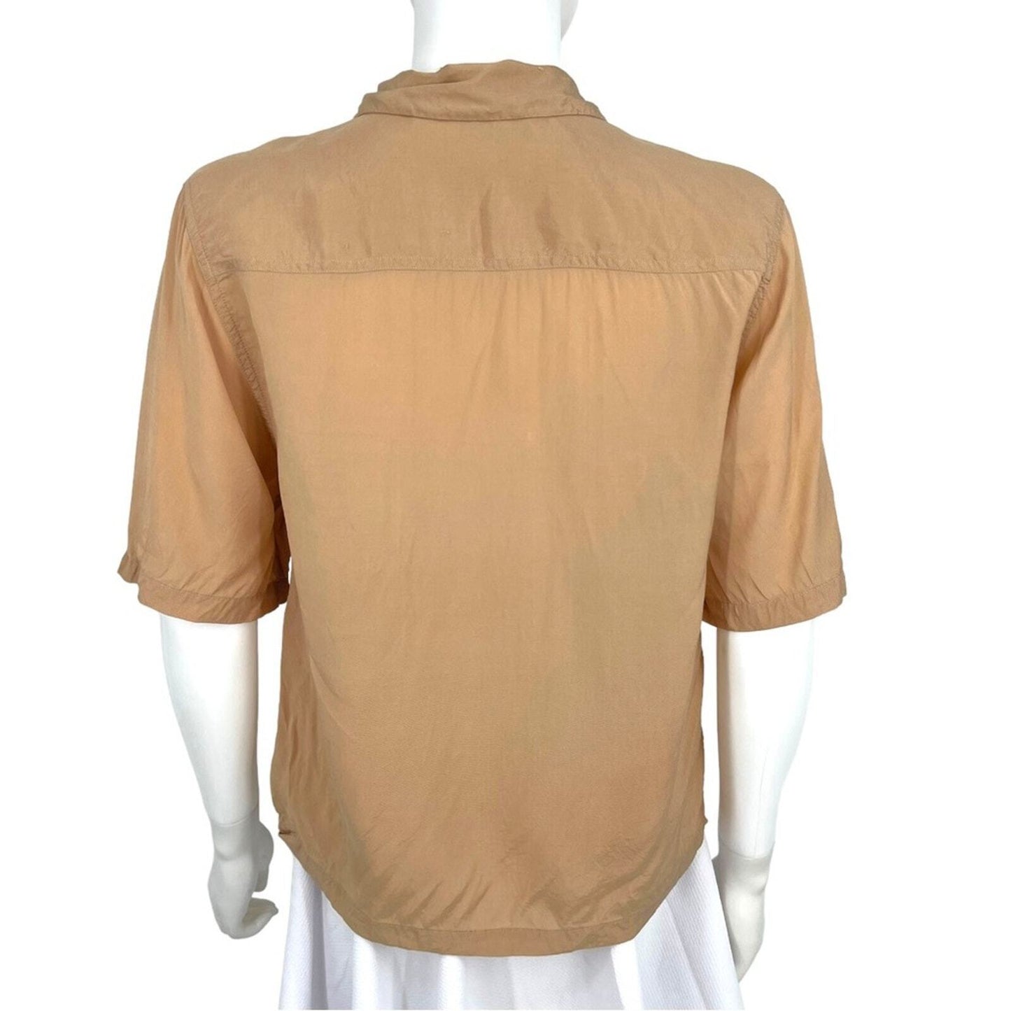 & Other Stories Top Women Size 2 Blouse Brown Button Up Short Sleeve Collared