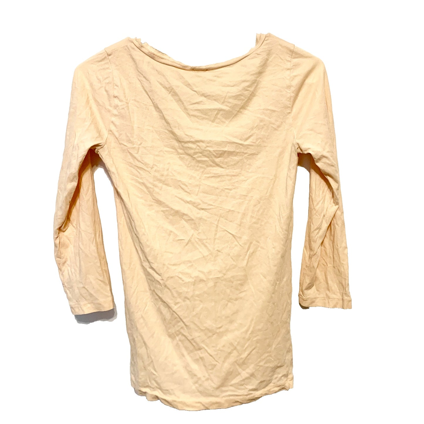 J.CREW Shirt Women Size XS Blouse 100% Cotton Pale Orange 3/4 Sleeve V Neck