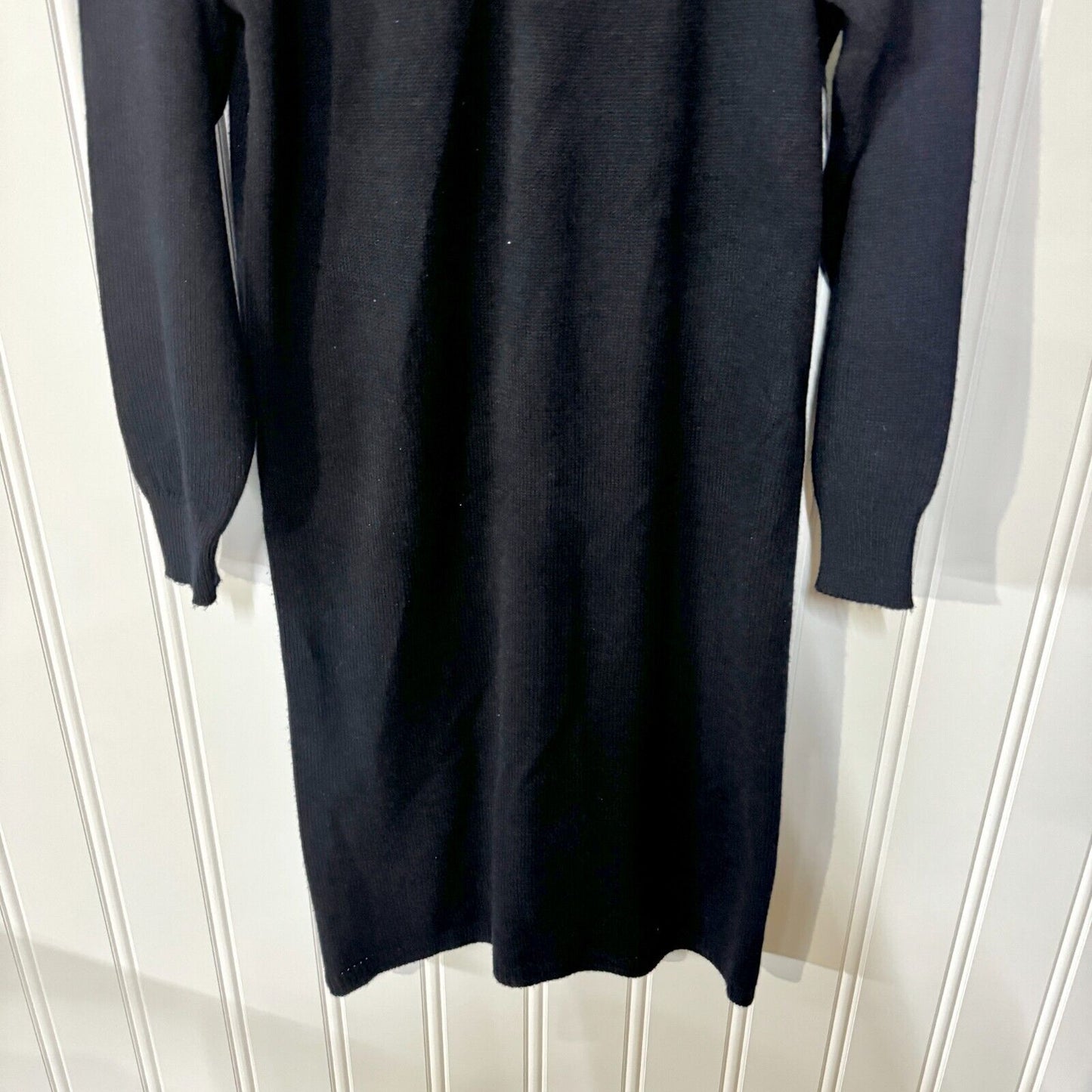 Vintage R&K Dress Women Size Medium Sweater Navy Blue Sequin Midi Long Sleeve