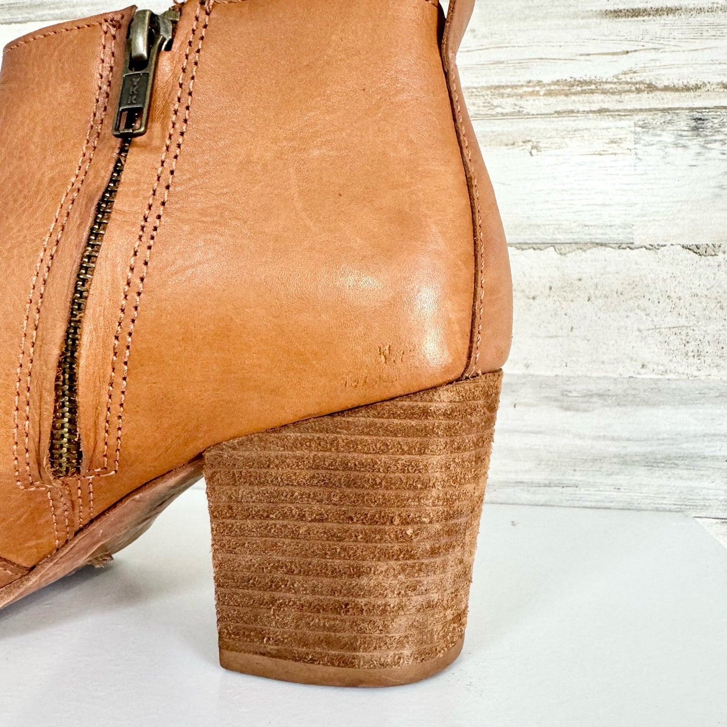 Madewell Women The Billie Brown Side Zipper Leather Ankle Bootie Size 8