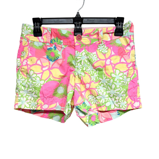 LILLY PULITZER Shorts Womens Callahan Bright Floral Daisy Cotton Resort Beach 0