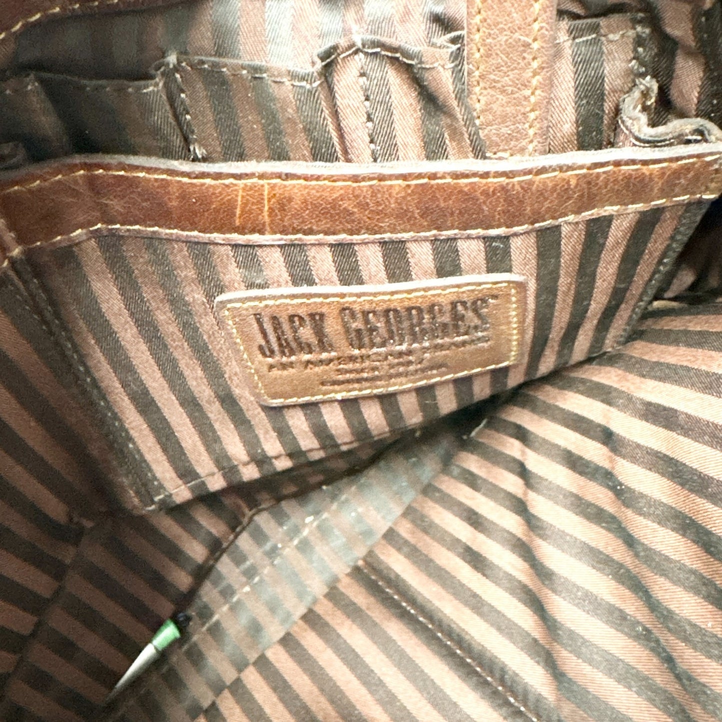 Jack Georges Bag Unisex Brown Leather Messenger Shoulder Flap Front Zip Pocket