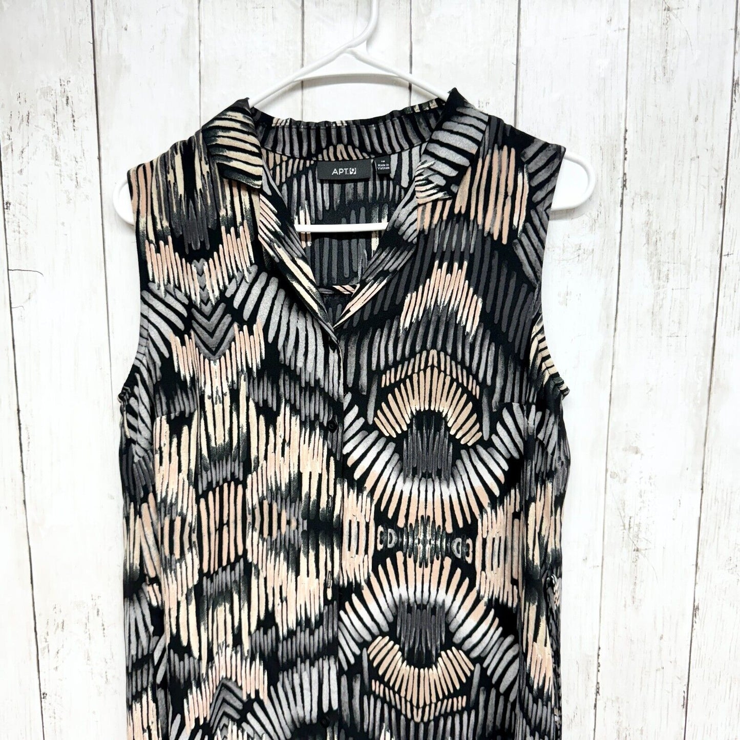 APT 9 Dress Women Size 10 Sleeveless Mini Shift Abstract Tribal Boho Polyester