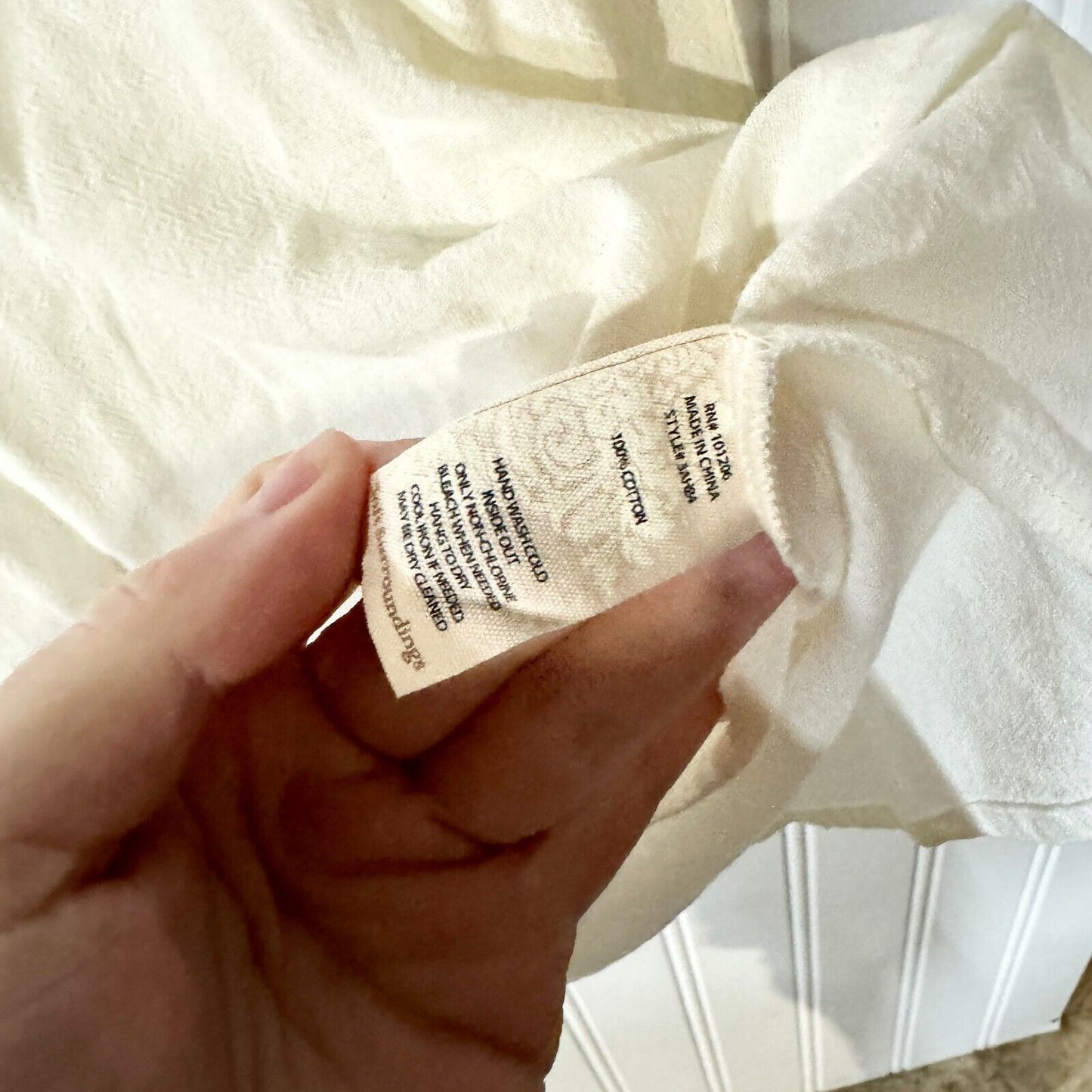 Soft Surroundings Cream 100% Cotton Short Sleeve Tunic Dress Size PL