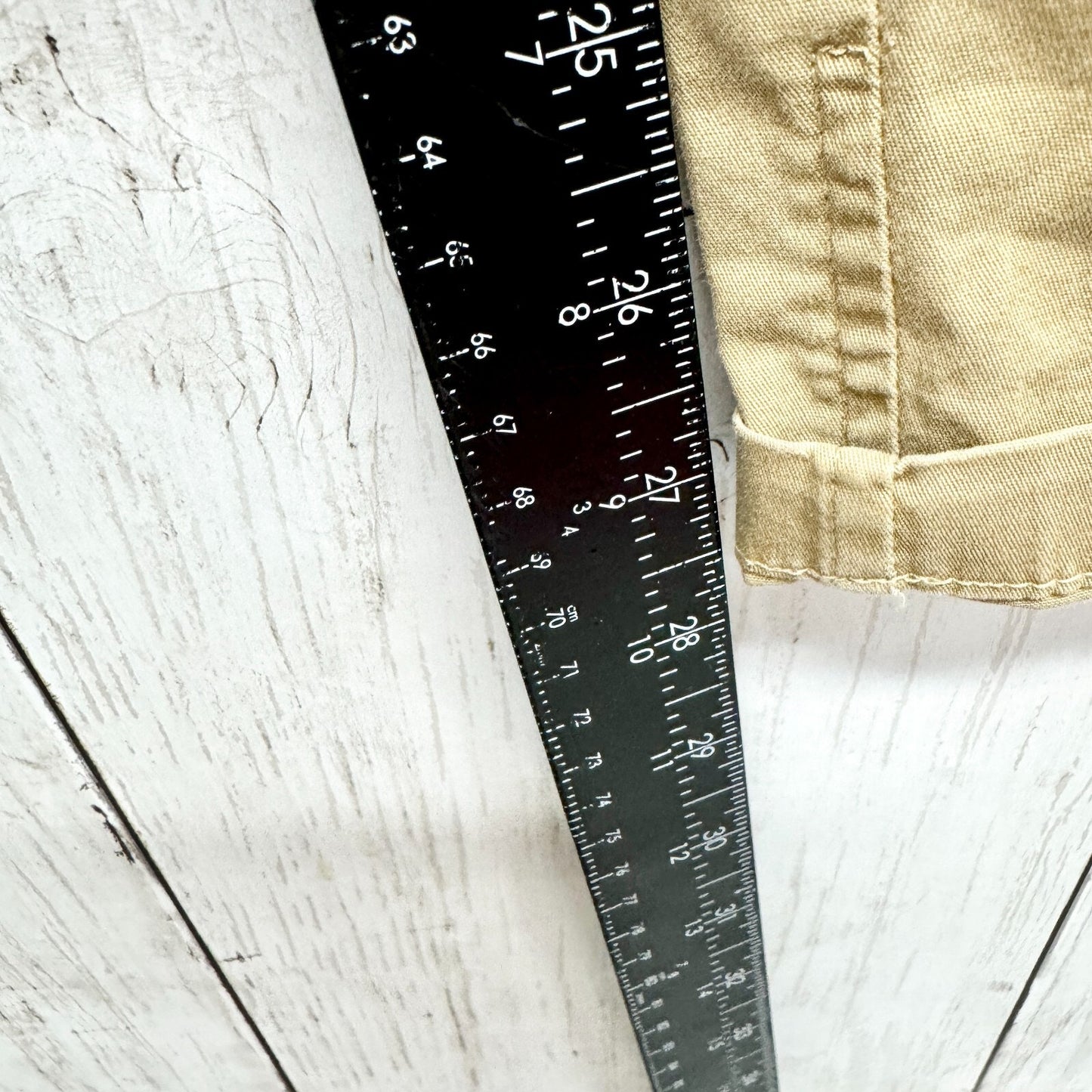 Vince Pants Men Size 6 Tan Khakis Relaxed Straight Zip Fly Cuffed Hem Casual