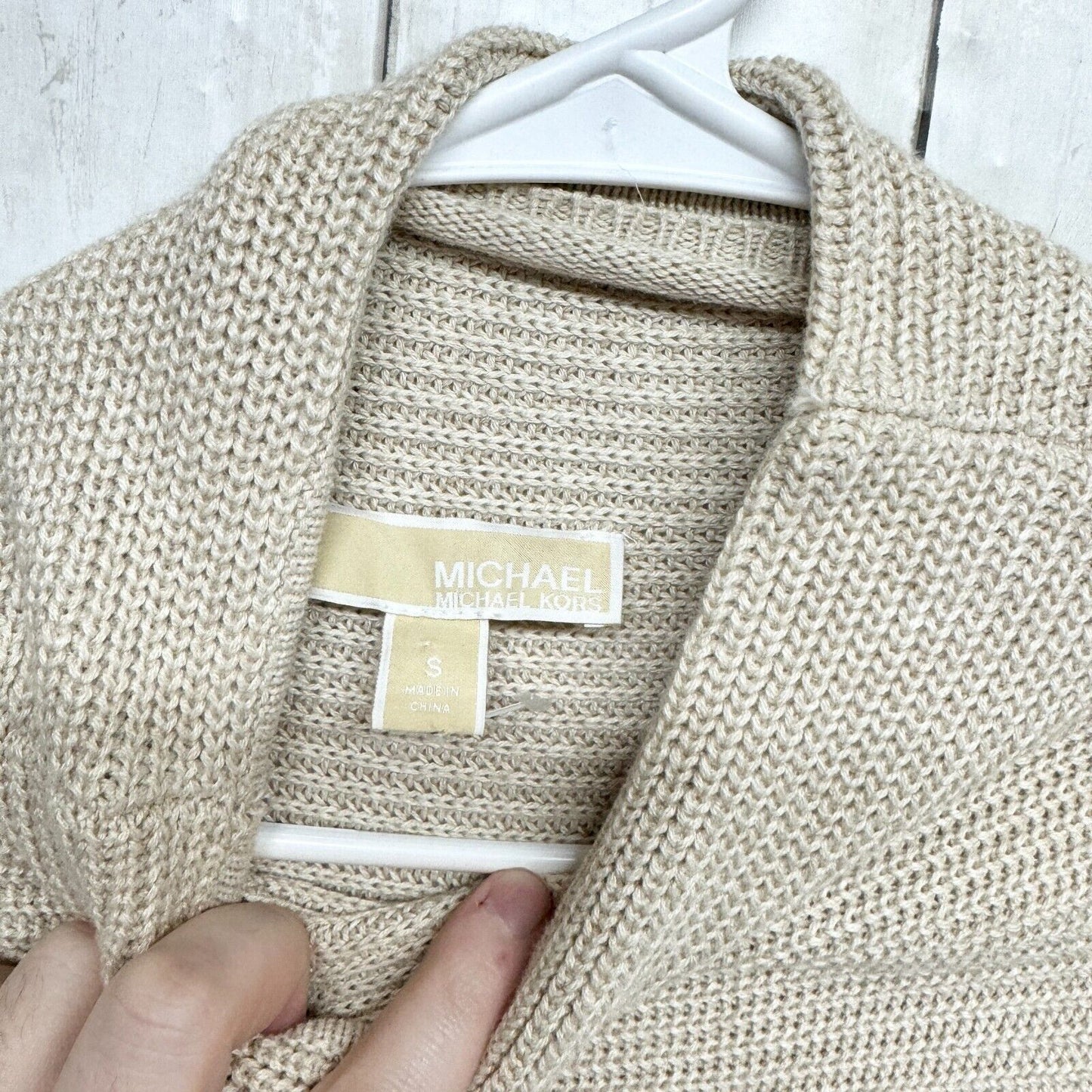MICHAEL MICHAEL KORS Sweater Women Size S Turtle Neck Ivory Long Sleeve Knit Top
