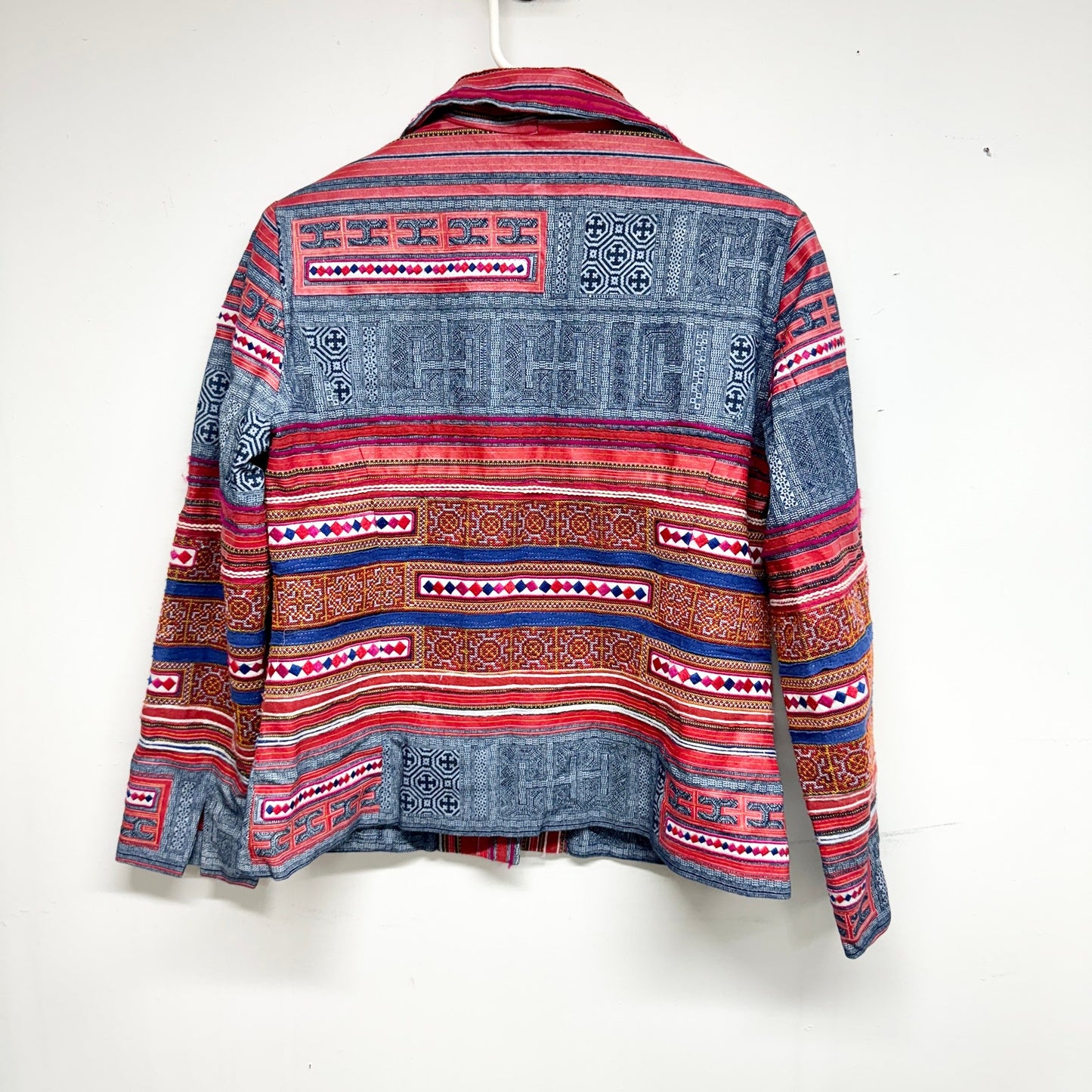 Coldwater Creek Womens Blazer Jacket Southwestern Boho Denim Artsy Multi 10P