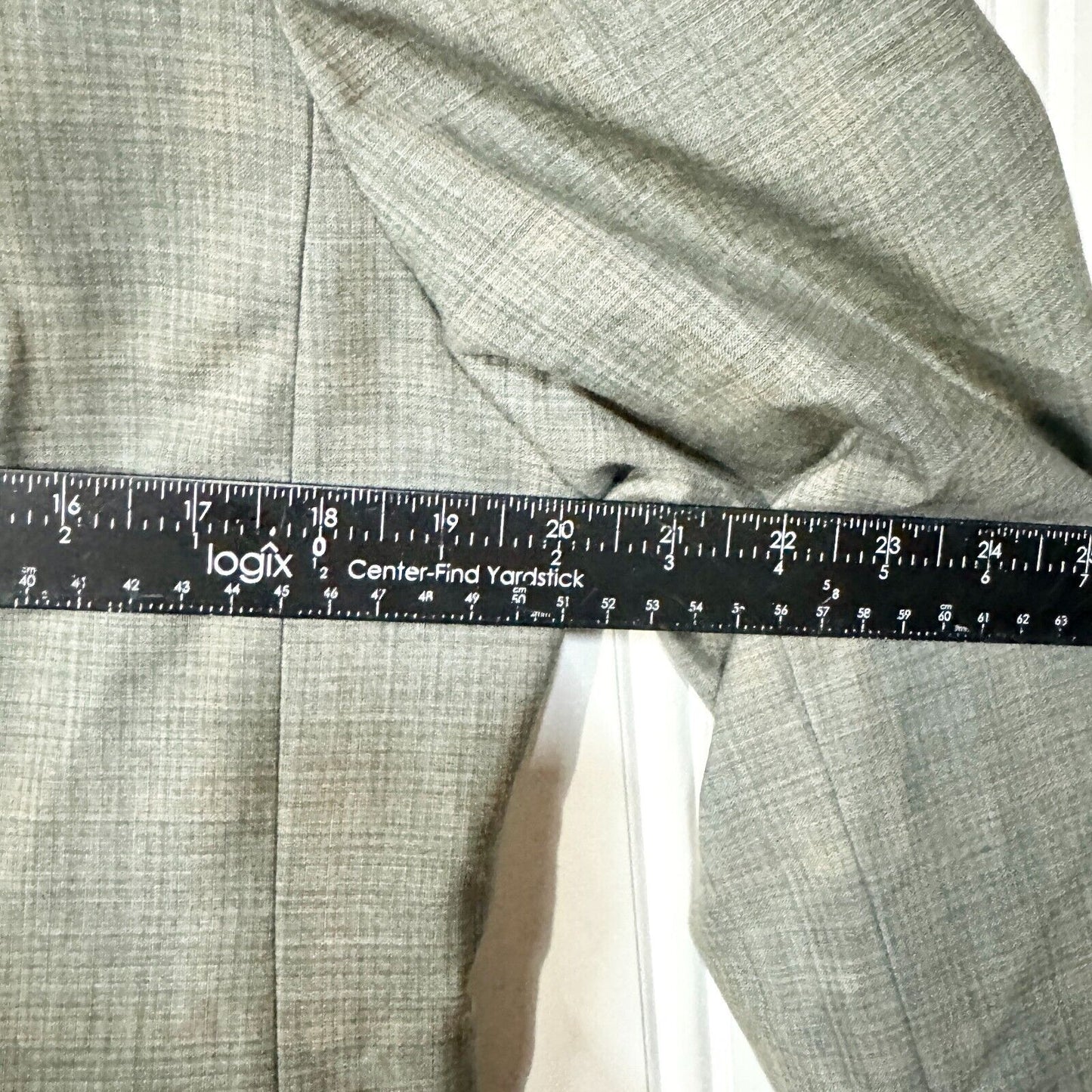 Kasper Blazer Grey Single Breasted Padded Shoulder Lined Pockets Size 12