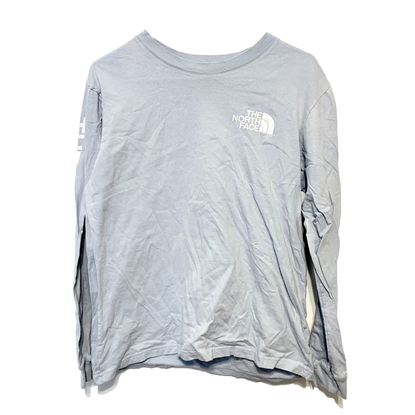 THE NORTH FACE Shirt Men Size M Blue Graphic Long Sleeve Crewneck Logo Cotton