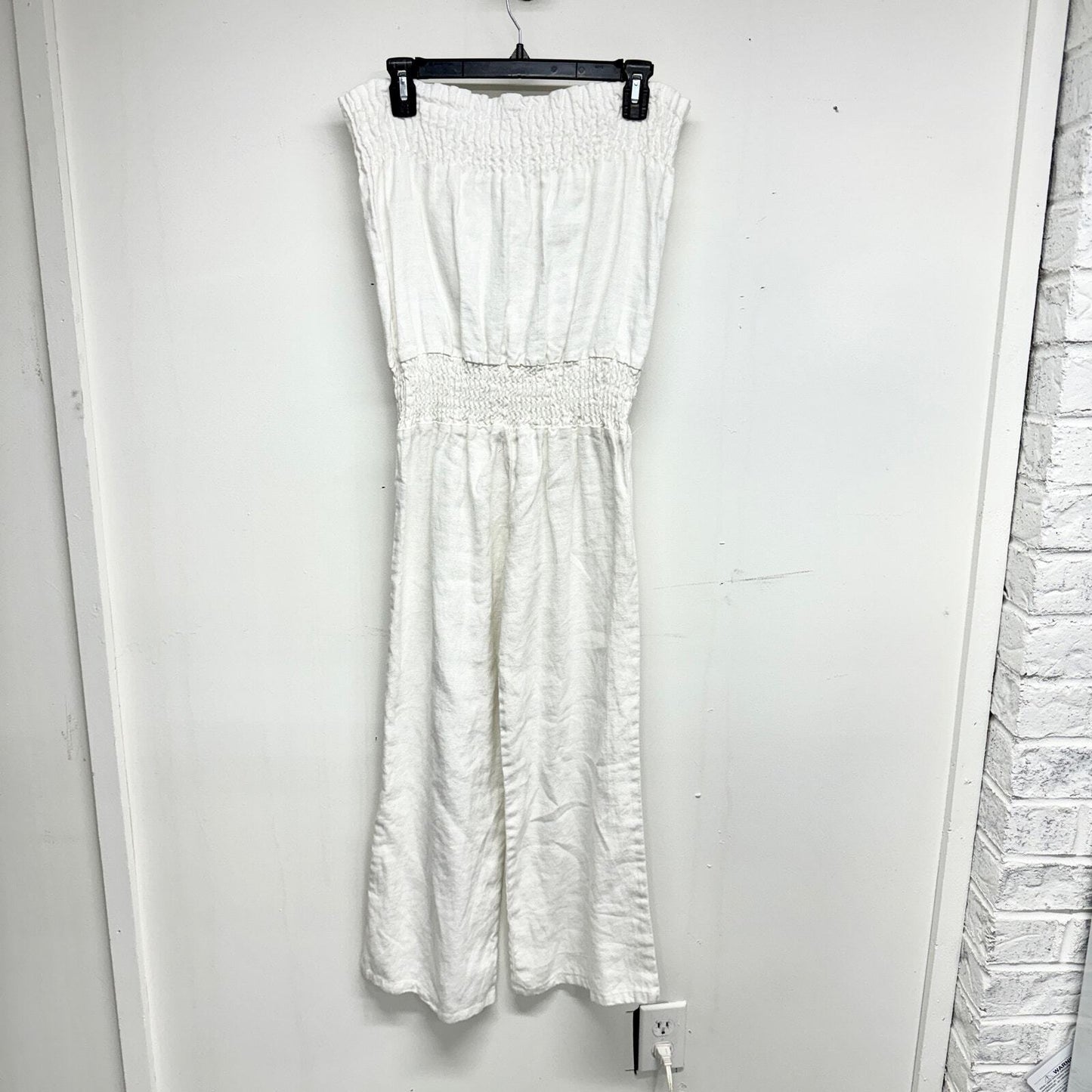 Young Fabulous & Broke 100% Linen Strapless Wide Leg Jumpsuit Size Small