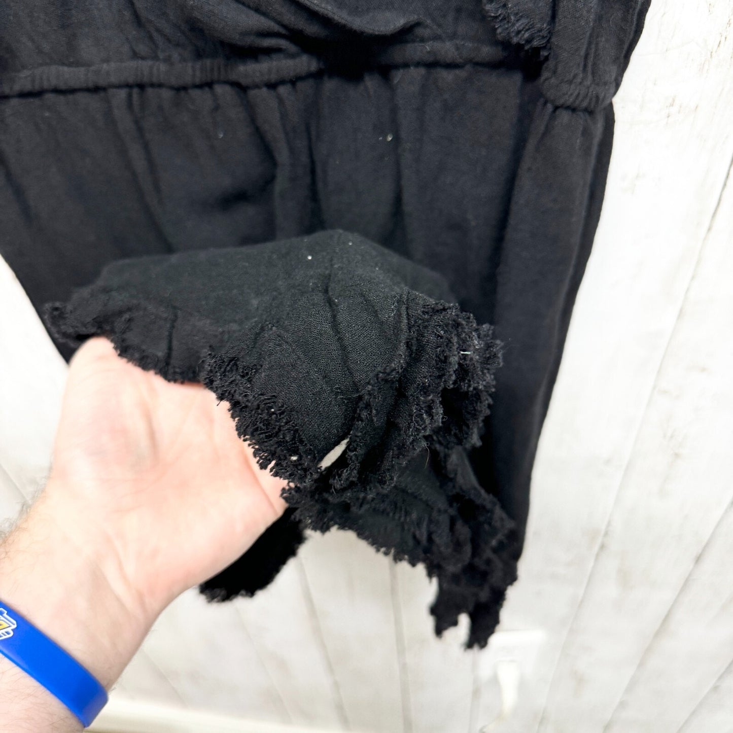 UMGEE Romper Women Size L Casual Black Cotton Ruffled Beach Covered Lighweight
