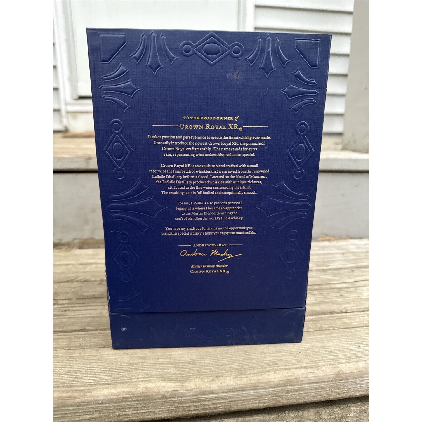 Crown Royal Bottle (Empty) with Original Box and Velvet Bag