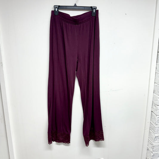Soft Surroundings Womens Purple Lace Flowy Flared Bottom Pants Size Small