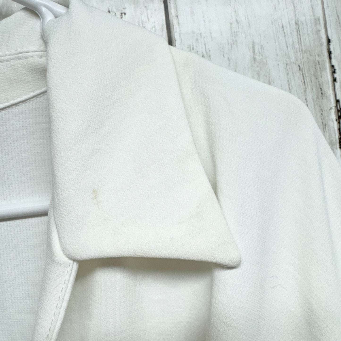 Zara Dress Women XL Off White Women's Cotton Blend Wrap Front Mini Short Sleeve