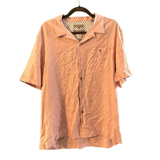 Ted Baker Pink Short Sleeve Button Up Collared Business Casual Size Small