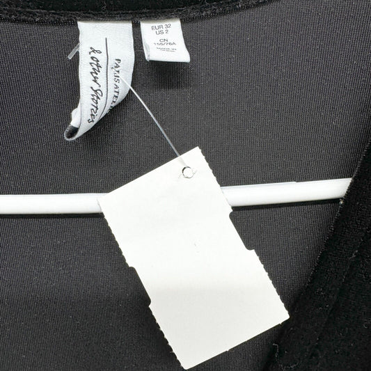 & Other Stories Dress Women Size 2 Velvet Black Wrap Dress Deep V Long Sleeve