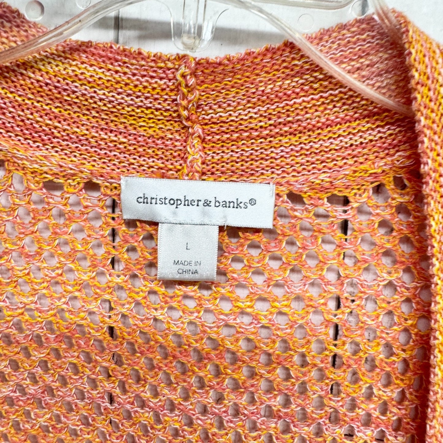 Christopher & Banks Sweater Women Size Large Open Knit Short Sleeve Cardigan