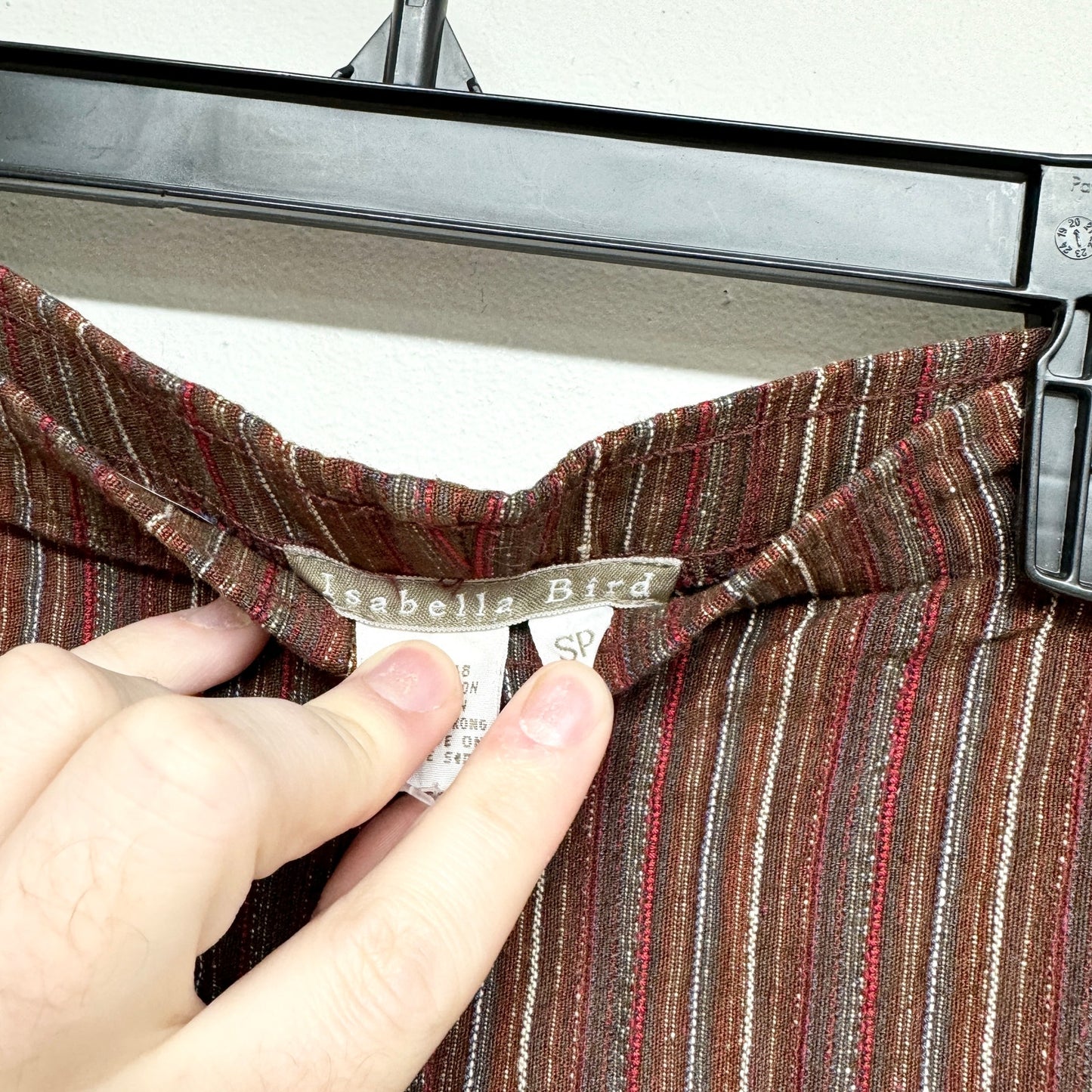 ISABELLA BIRD Women Vintage Retro Comfort Striped Brown & Red Pants Size SP