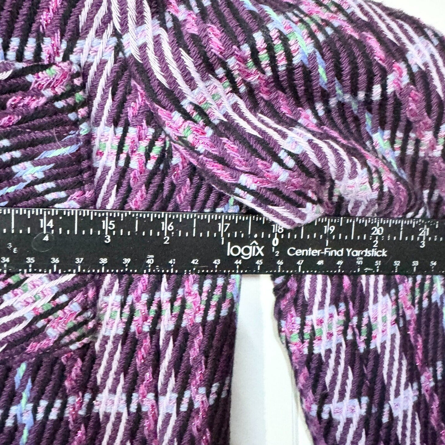 KATE SPADE Coat Women Size 2 Plaid Button Down Tweed Overcoat Plum Long Sleeve