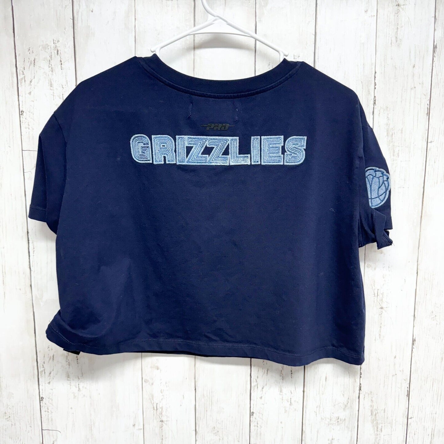 NBA Memphis Grizzlies Pro Women Small Standard Navy Jewels Boxy Cropped T-Shirt