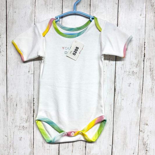 Hill House BodysuitBaby Size 6-9M White Short Sleeve You're A Dream Rainbow NWOT