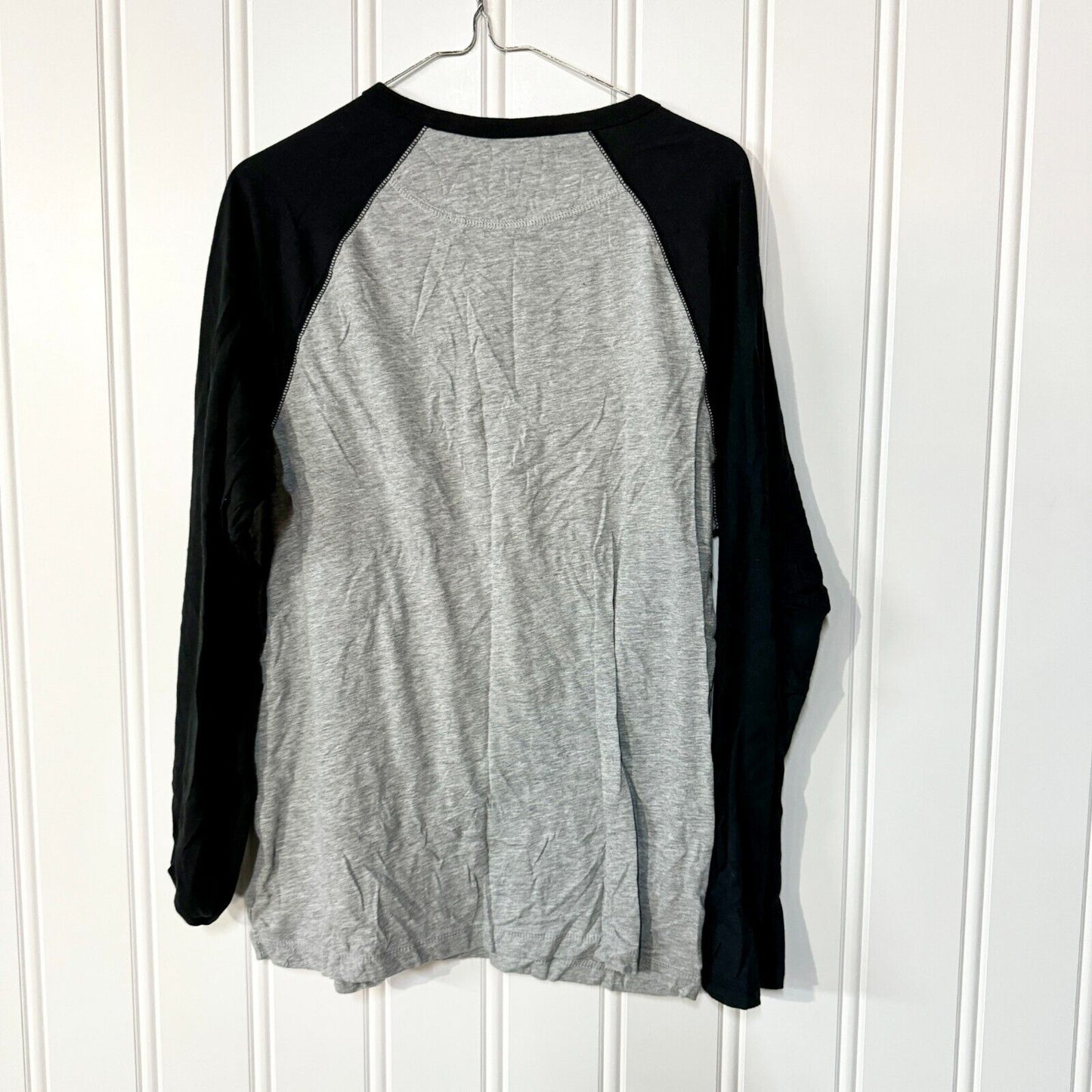 Disney Parks Authentic Grey Black Character 3/4 Sleeve Henley Size Medium