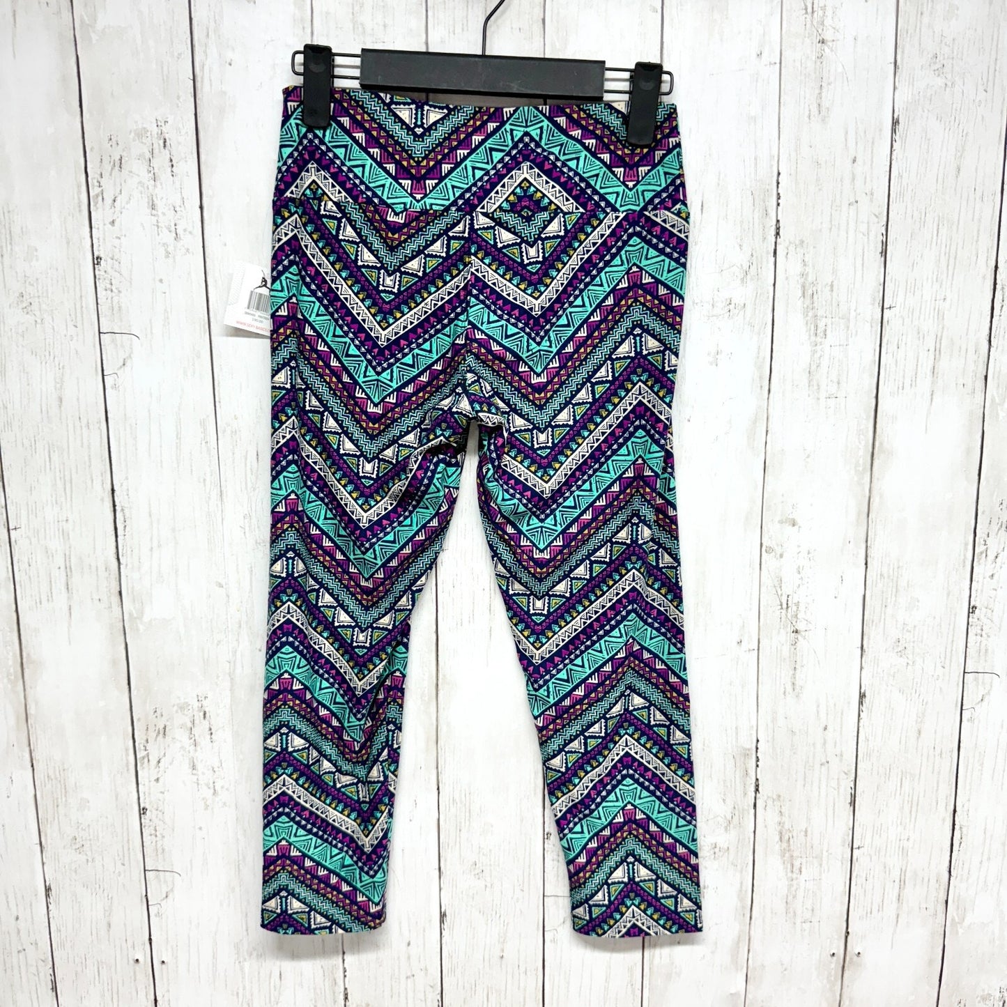 Sexy Basics 24/7 Anywear Pants Women Size Small Aztec Print Leggings Teal NWT