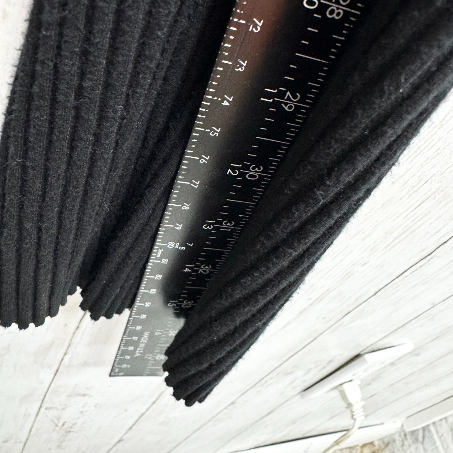 Cale Pants Women Size Small Black Flare Leggings Rib Knit Stretchy Elastic Waist