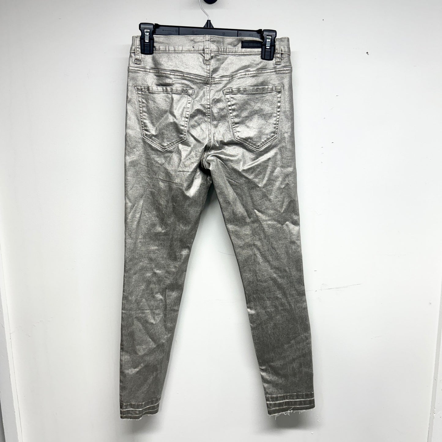 NEON BLONDE Women Chic Silver Slim Straight Stretch Bombshell High Rise Jeans 25