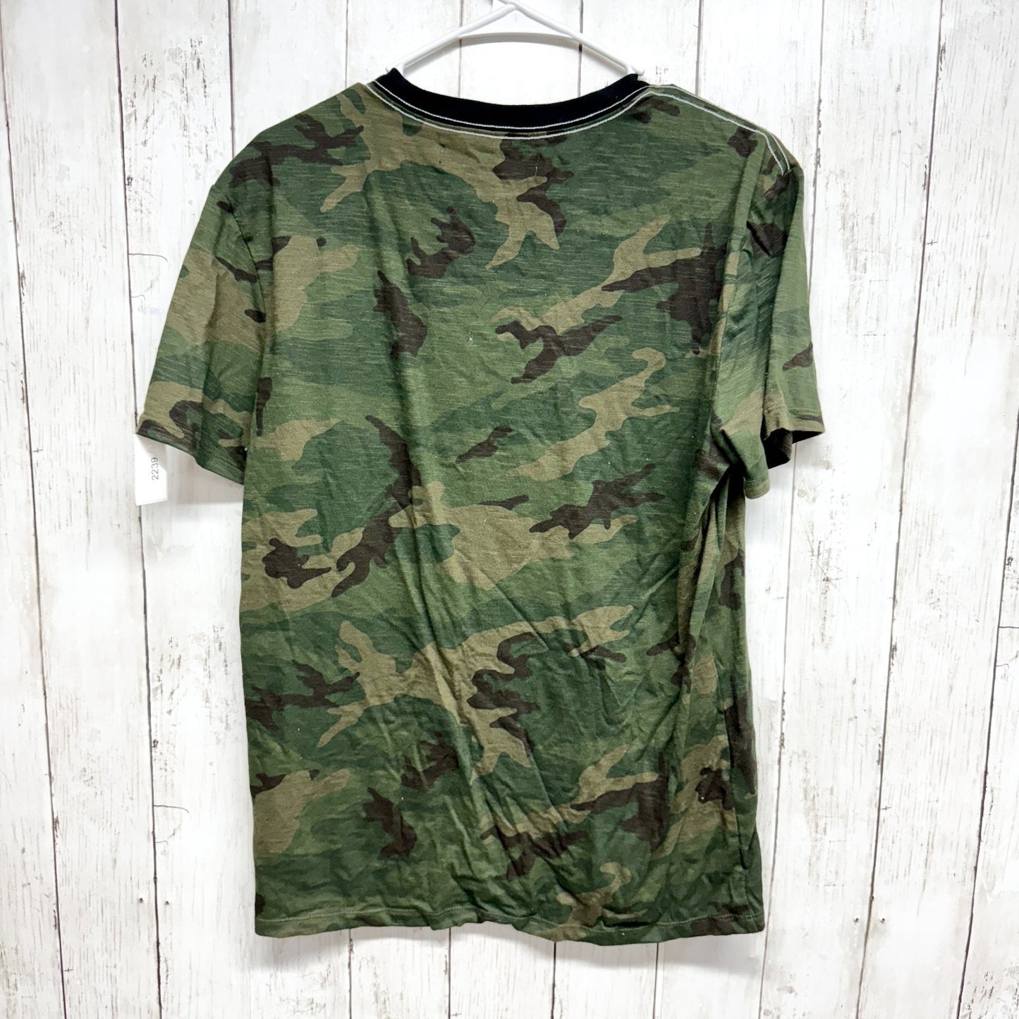 Calvin Klein Jeans Top Women Size Small Camo Cotton Crewneck Short Sleeve Shirt