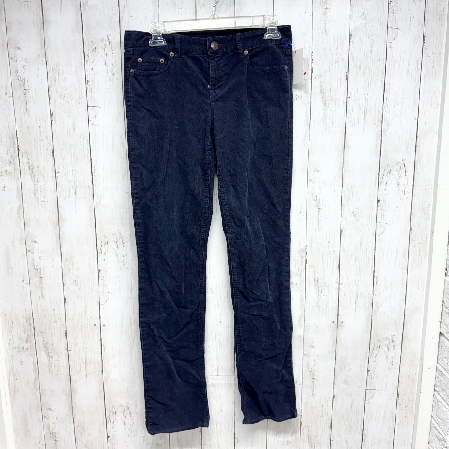 J Crew Pants Women Size 26R Navy Blue Corduroy High Rise Skinny Jeans 5-Pocket