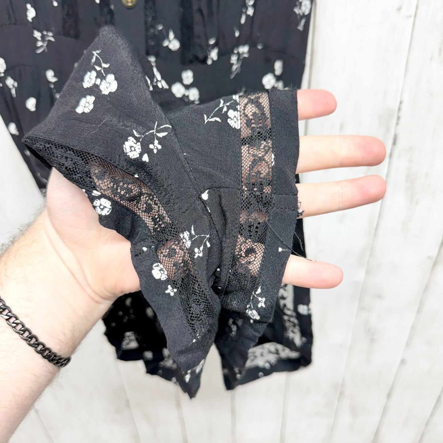 Urban Outfitters Romper Women Size S Black Floral Cap Sleeve Summer Casual