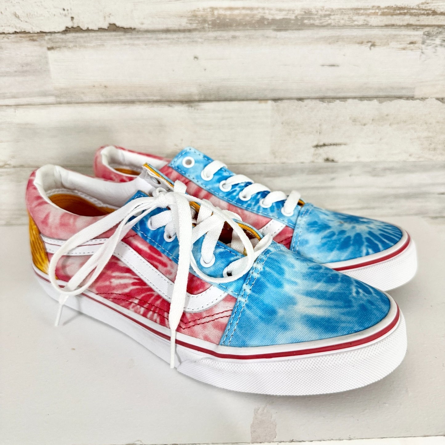 Vans Shoes Unisex Junior Size 6 Classic Old Skool Tie Dye Block Skate Sneakers