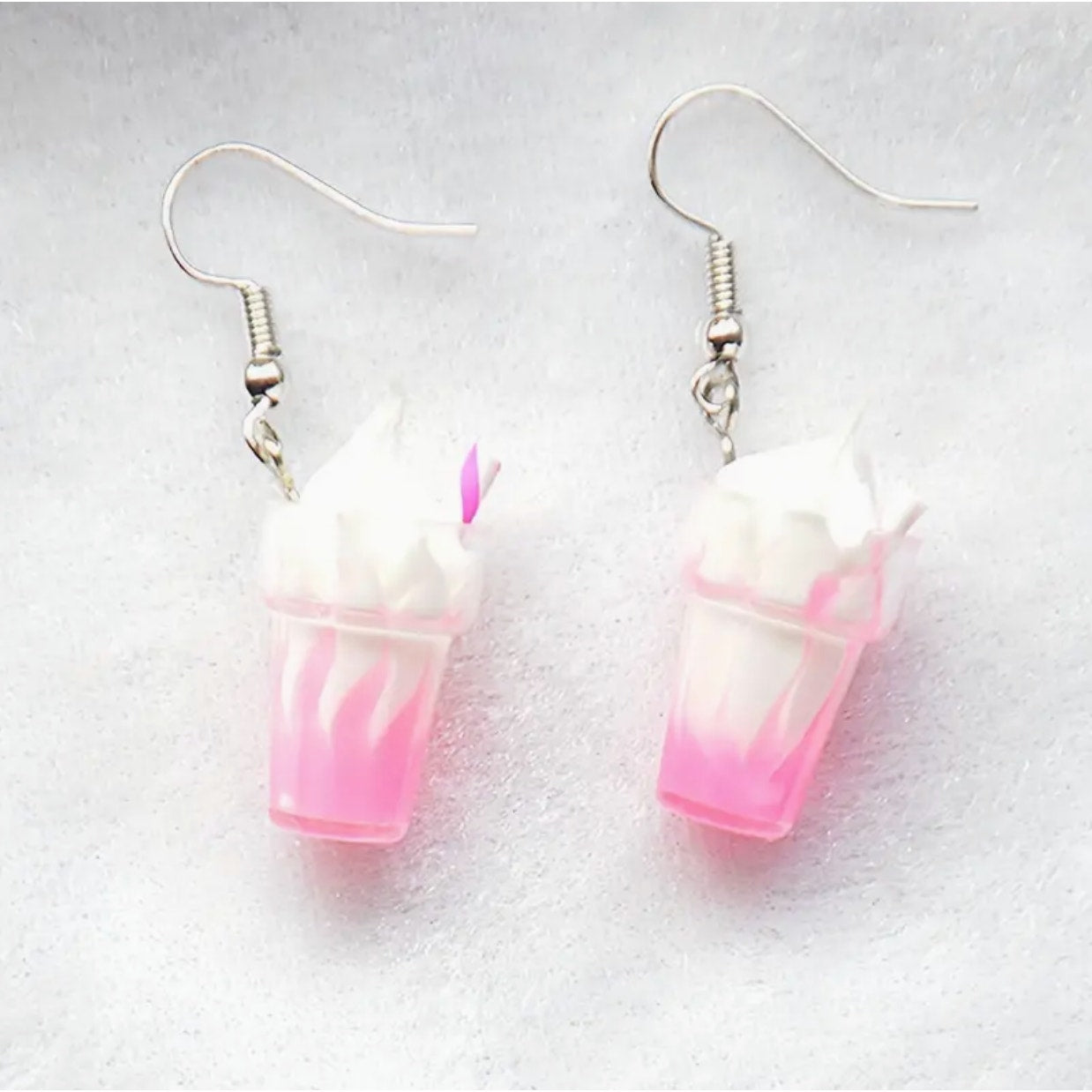 Ice Cream Sundae Design Cute Dangle Earrings Resin Jewelry