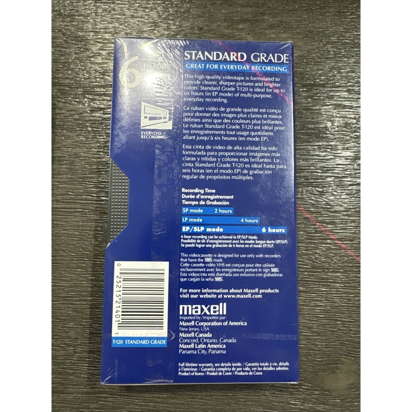 Sealed 3 Pack Maxell VHS T-120 6 Hour Standard Grade VCR Blank Video Tapes