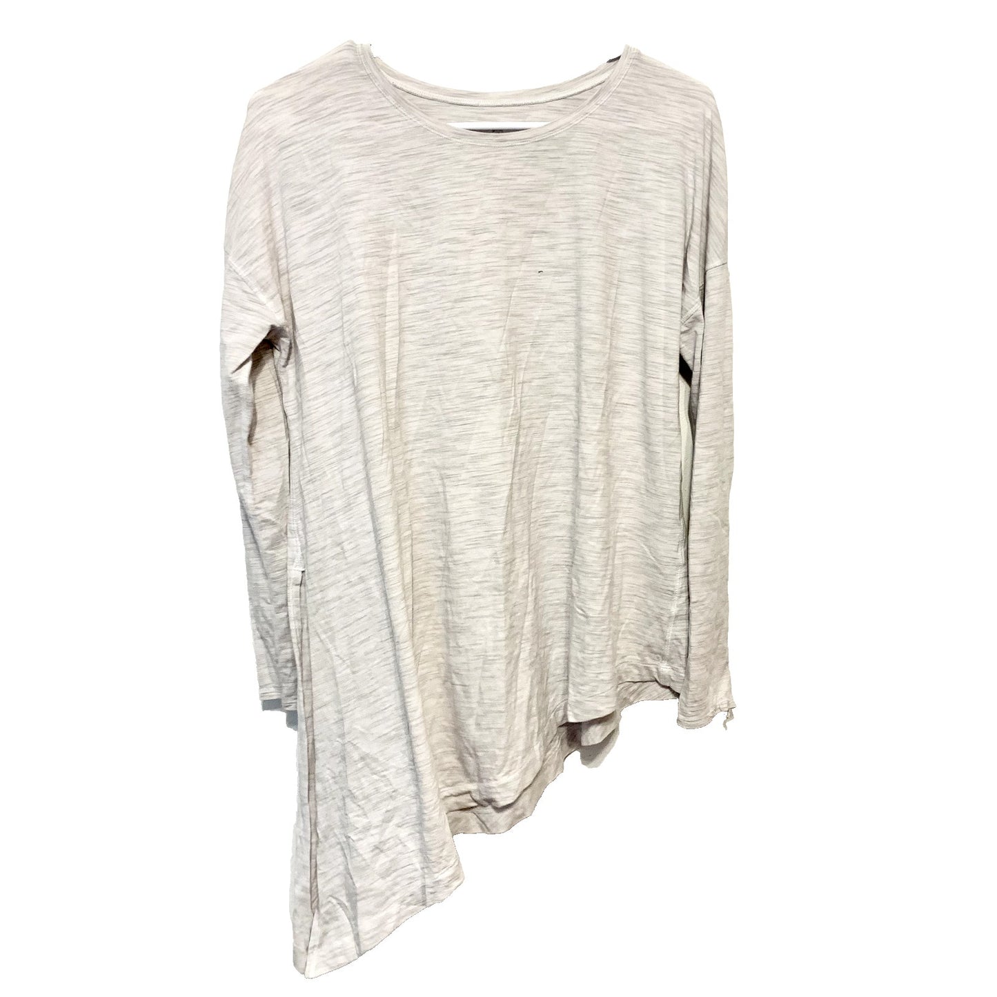 LULULEMON Shirt Women Sz Medium Long Sleeve Heather Grey Crewneck Asymmetrical