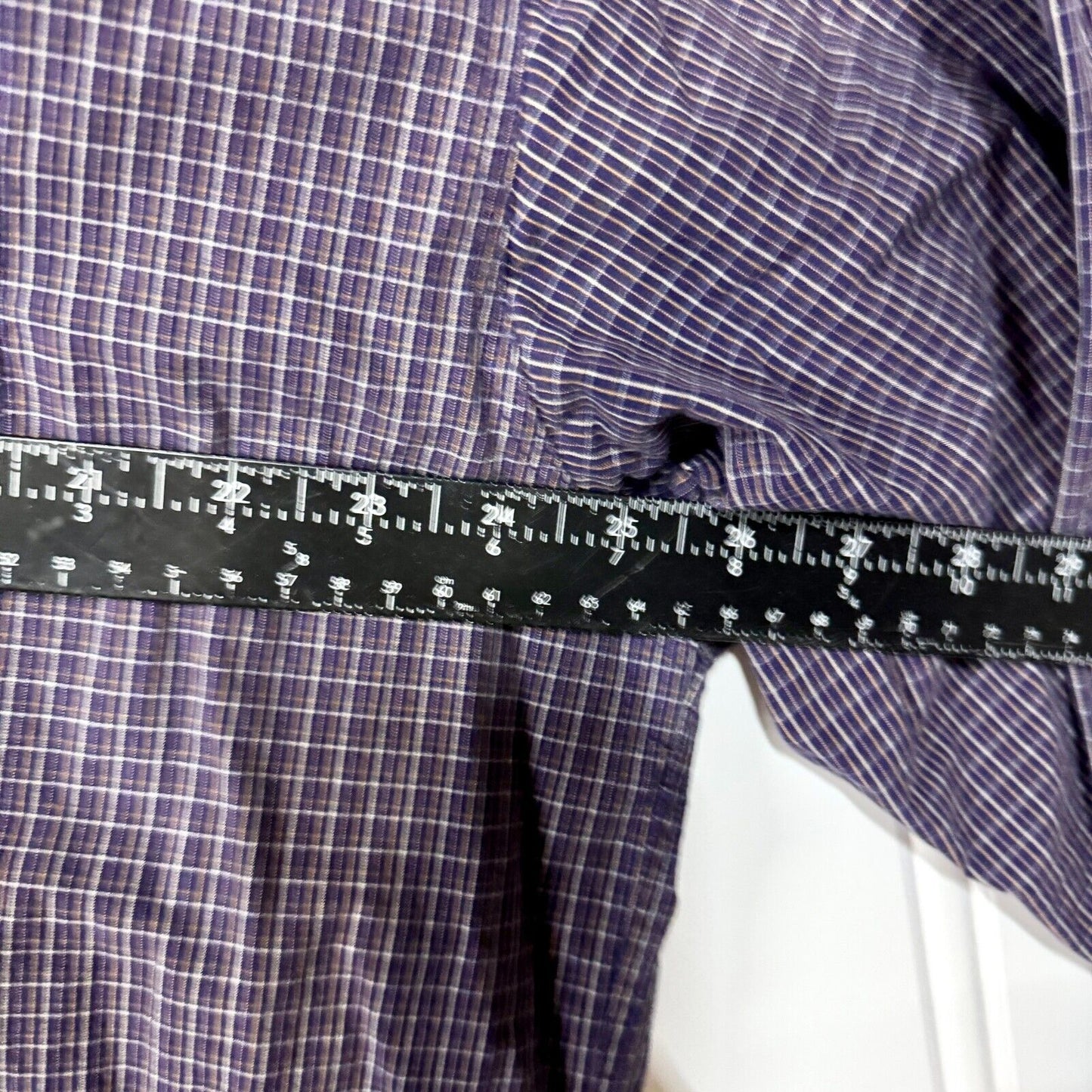 L.L. Bean Button Down Mens Sz XL Purple Plaid Casual Outdoor 100% Cotton Stripe