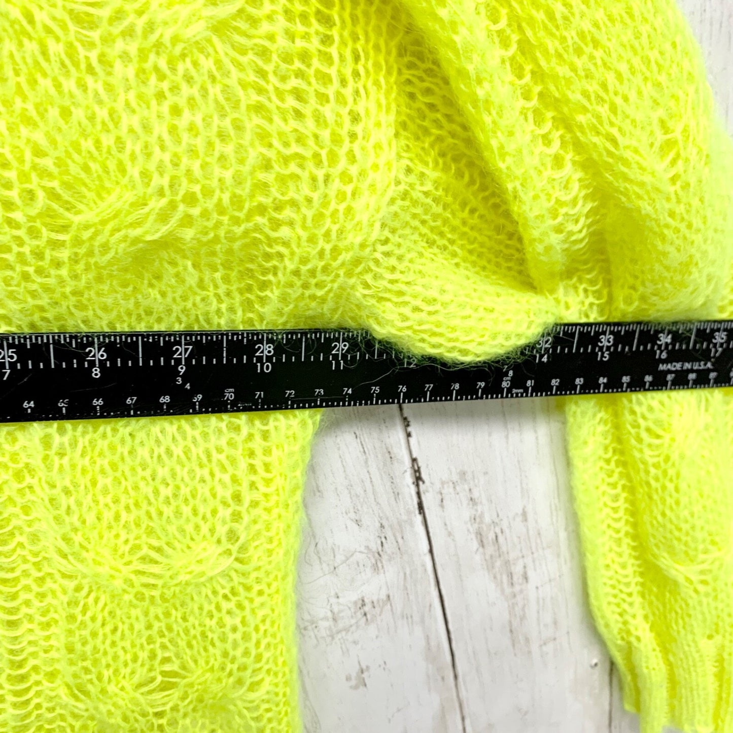 Anthropologie Sweater Women Size 2X The Posey Stitchy Distressed Wool Neon Boho