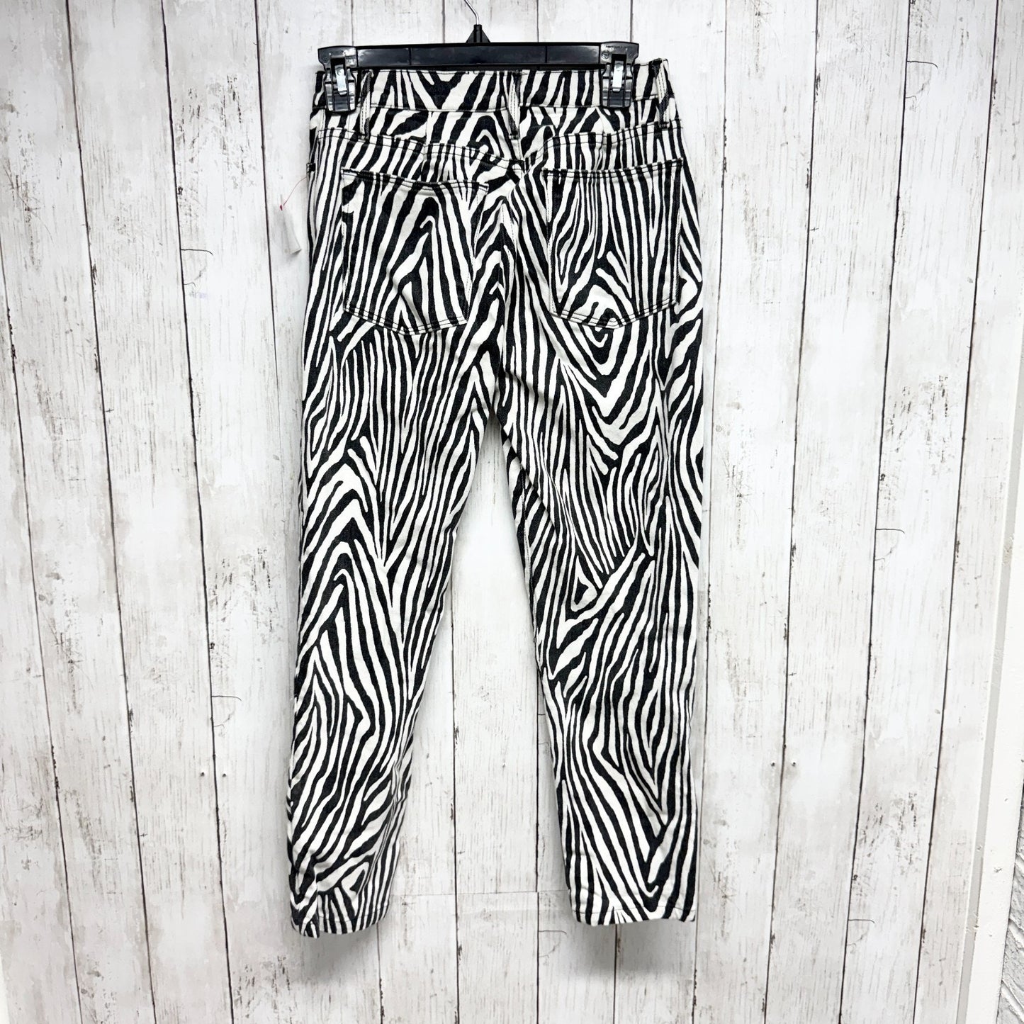 Frame Denim Pants Women Sz 26 Zebra Le High Straight Denim Jeans Pockets Animal