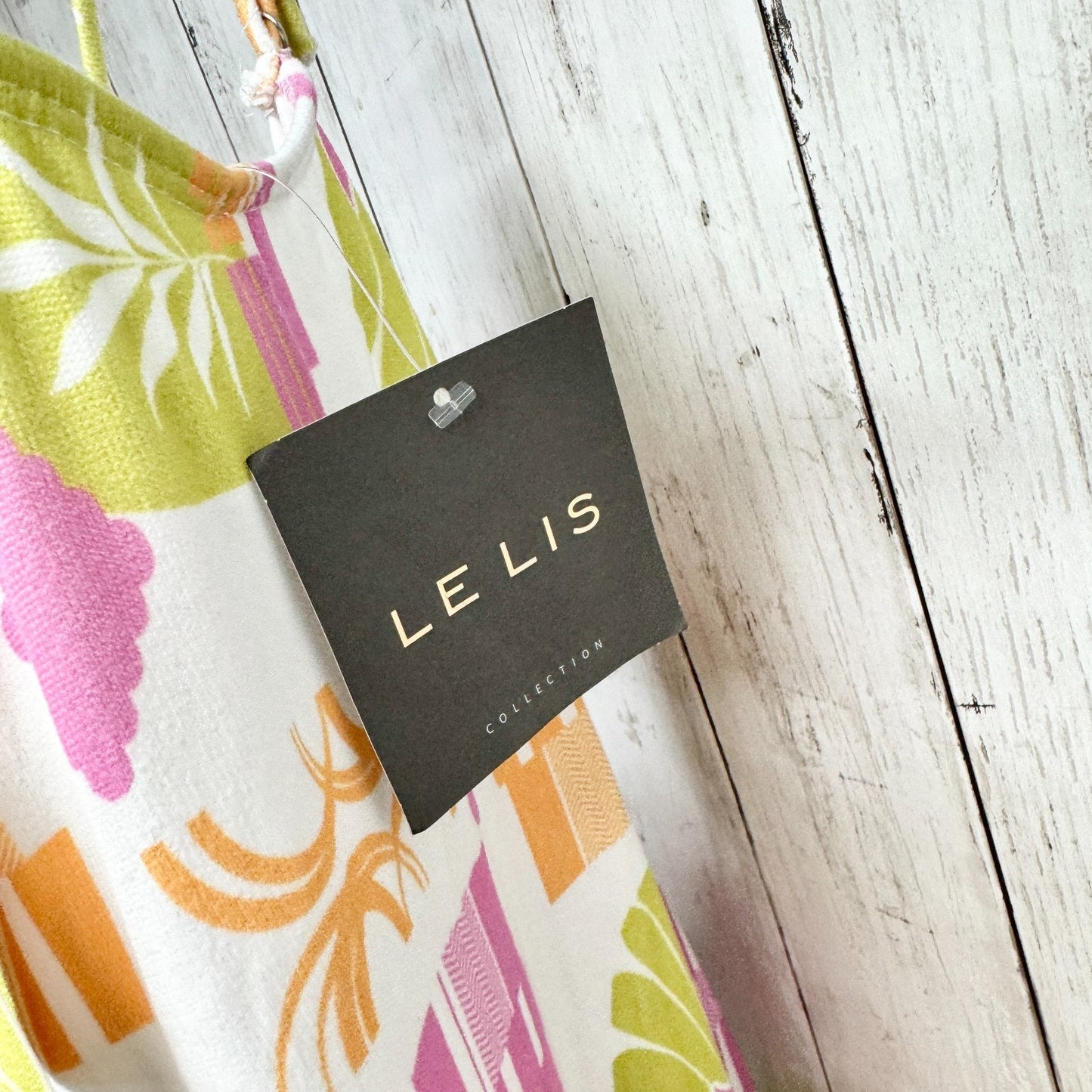 Le Lis Dress Women Size XS Tropical Print Adjustable Spaghetti Strap Maxi NWT