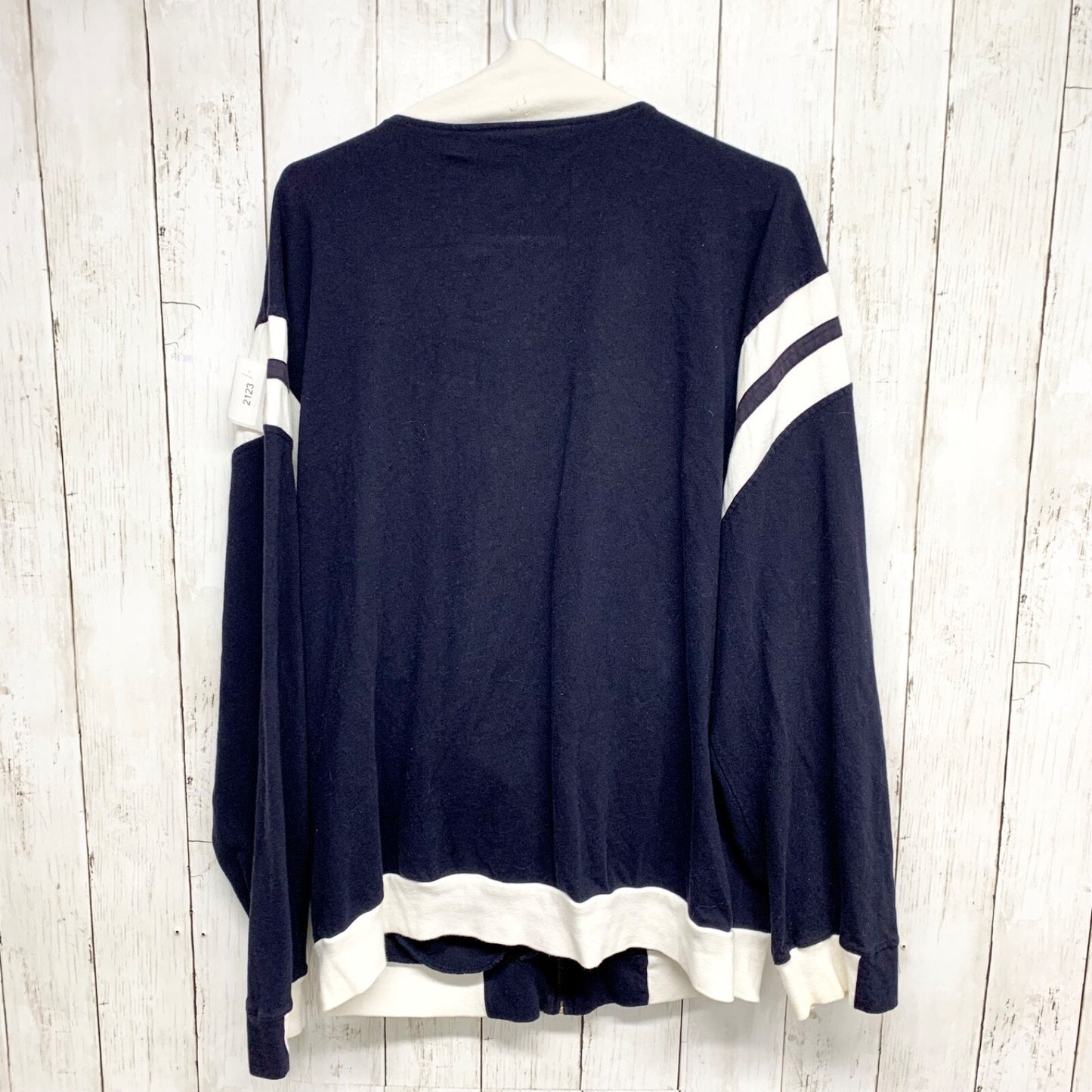 Vtg Russell Athletic Jacket Women Size Large Long Sleeve Collared Full Zip Navy